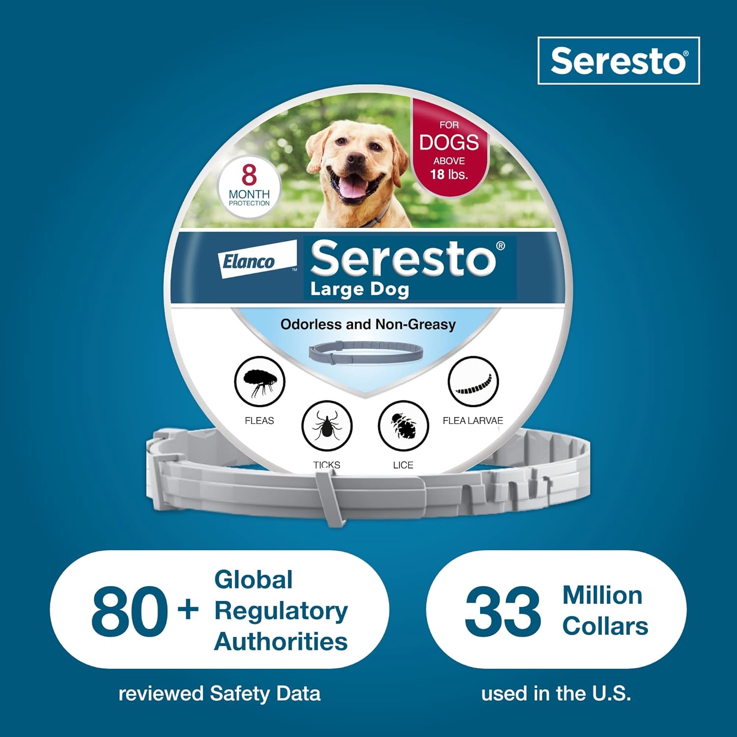 Seresto Flea & Tick Collar For Dogs Over 18 lbs., Treatment & Prevention, Vet-Recommend, 8 Month Protection - Image 7