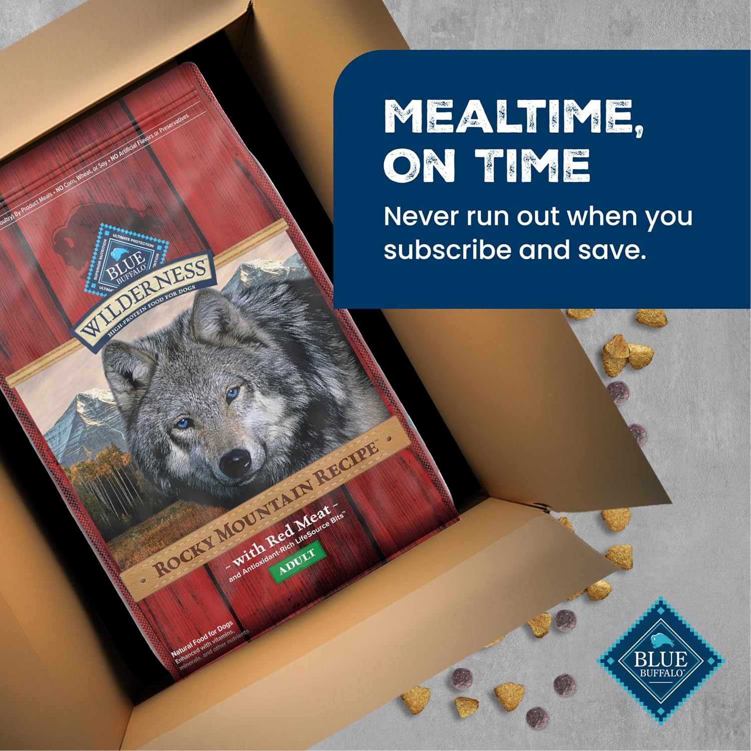 Blue Buffalo Wilderness Rocky Mountain Recipe Adult Dry Dog Food with Red Meat & Wholesome Grains, 34g Protein, Vibrant Energy for an Active Life, Made with Natural Ingredients, 4.5 lbs. - Image 10
