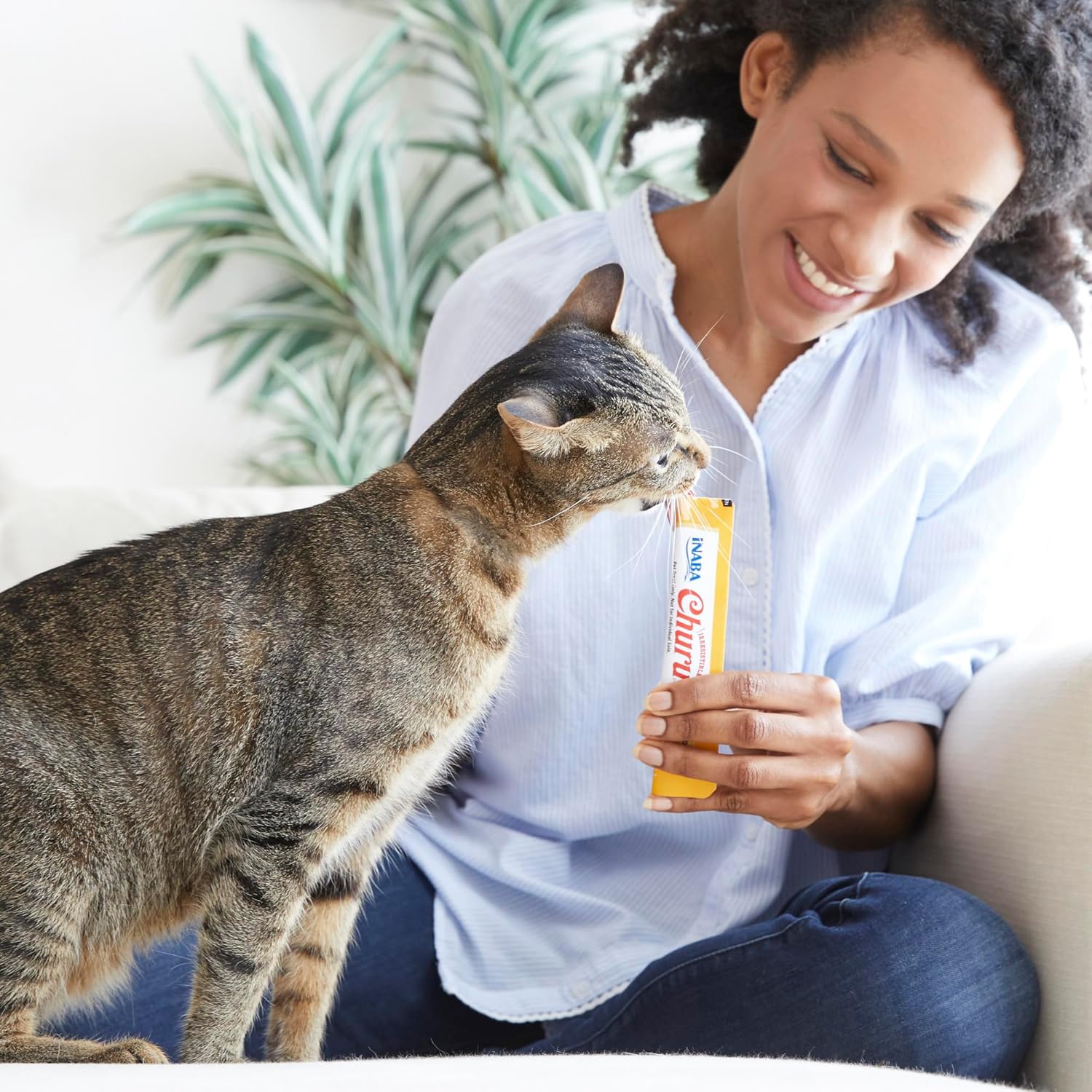 INABA Churu Cat Treats, Lickable, Squeezable Creamy Purée Cat Treat with Green Tea Extract & Taurine, 0.5 Ounces Each Tube, 60 Tubes, Tuna Variety Box - Image 4