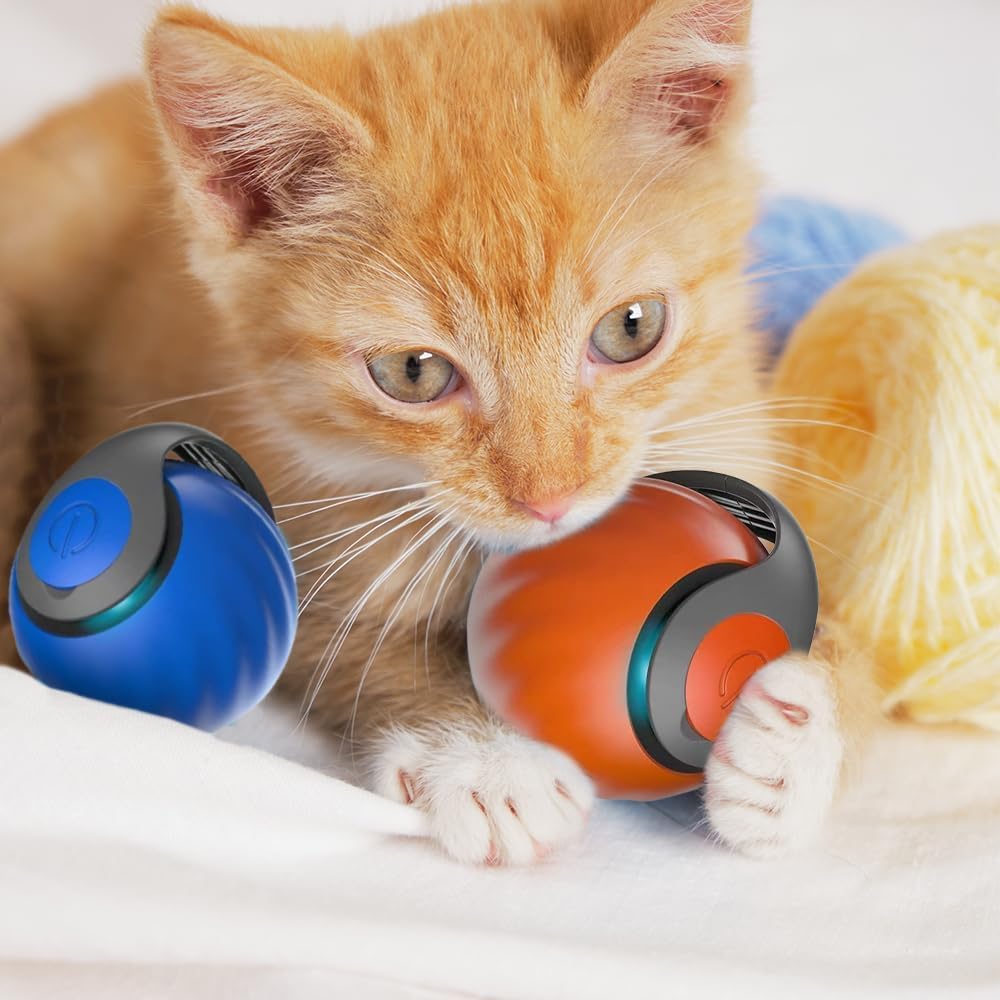 Upgrade Speedy 3.0 Tail Cat Toy, 2026 New Speedy Tail Interactive Cat Toy for Indoor Cats, USB Rechargeable Automatic Moving Smart Cat Toys Ball with Tail Two Speed Adjustment (Orange, 2PCS) - Image 7