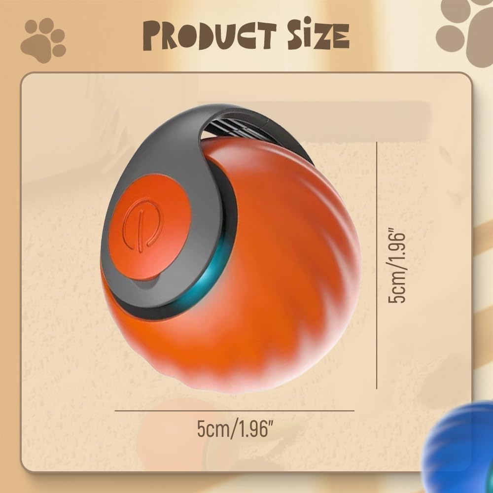 Upgrade Speedy 3.0 Tail Cat Toy, 2026 New Speedy Tail Interactive Cat Toy for Indoor Cats, USB Rechargeable Automatic Moving Smart Cat Toys Ball with Tail Two Speed Adjustment (Orange, 2PCS) - Image 6