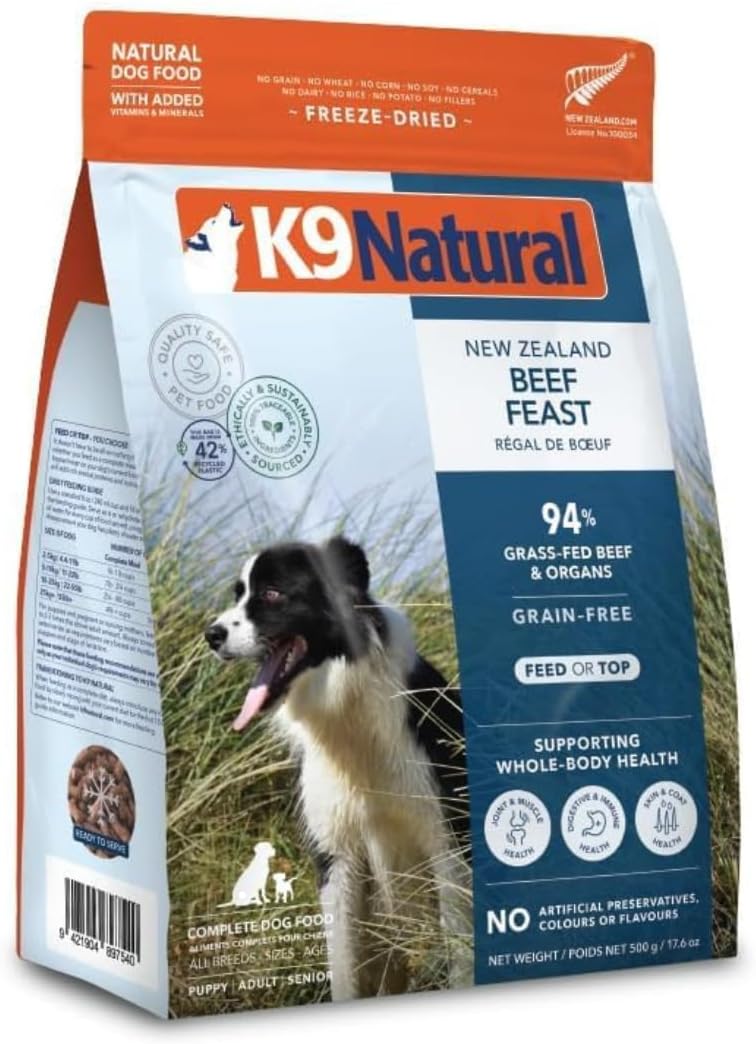 K9 Natural Beef Freeze Dried Dog Food, High-Meat Natural Complete Meal or Meal Toppers for Dogs, Grass-Fed Beef from New Zealand, Grain-Free, GMO-Free, Complete & Balanced Nutrition, 17.6oz - Image 8