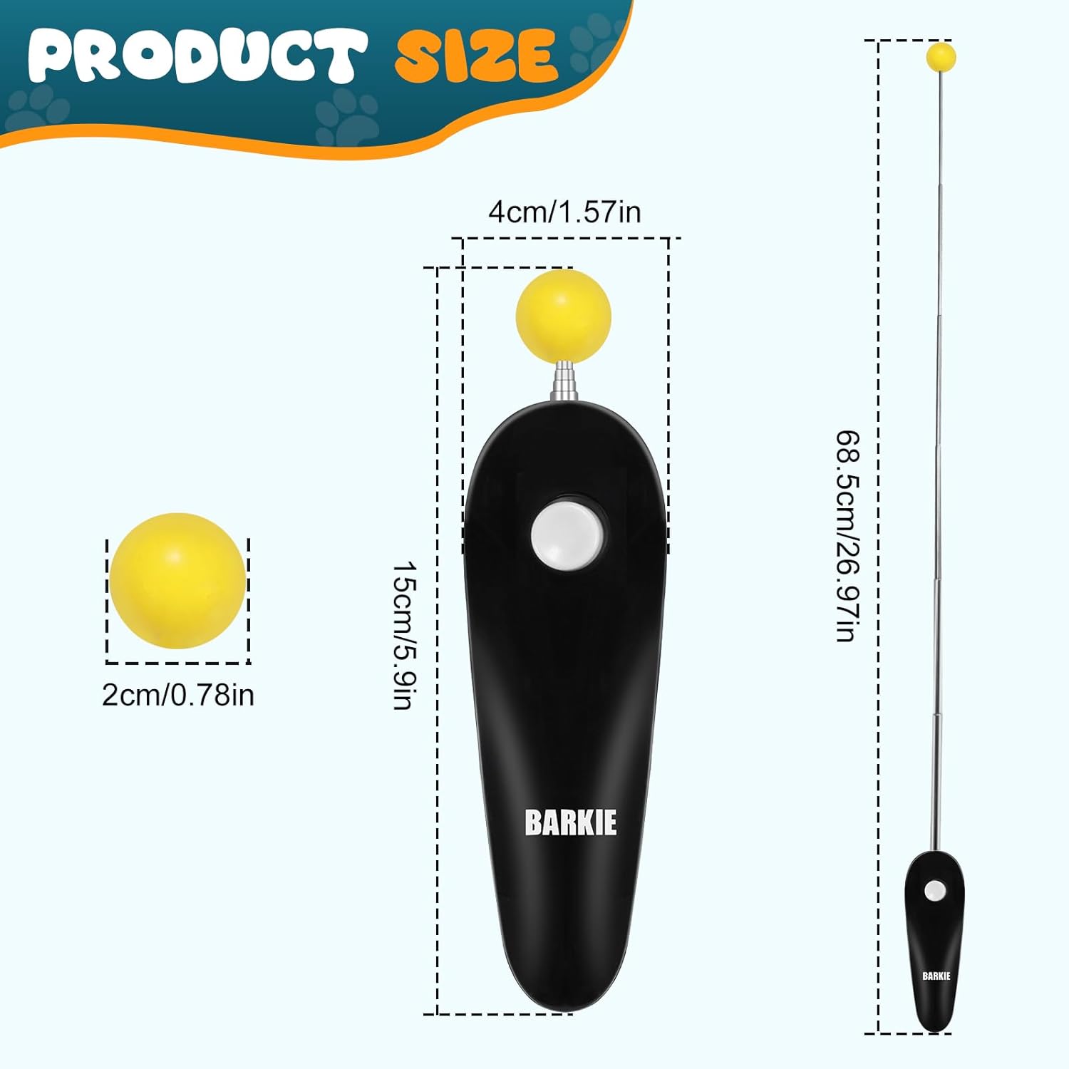 Dog Training Clicker with Target Stick – Portable & Retractable Trainer with Comfortable Handle and Bright Target Ball – Dog Agility Training Aids, Essential Tools & Equipment for Puppies, Cats & Pets - Image 2