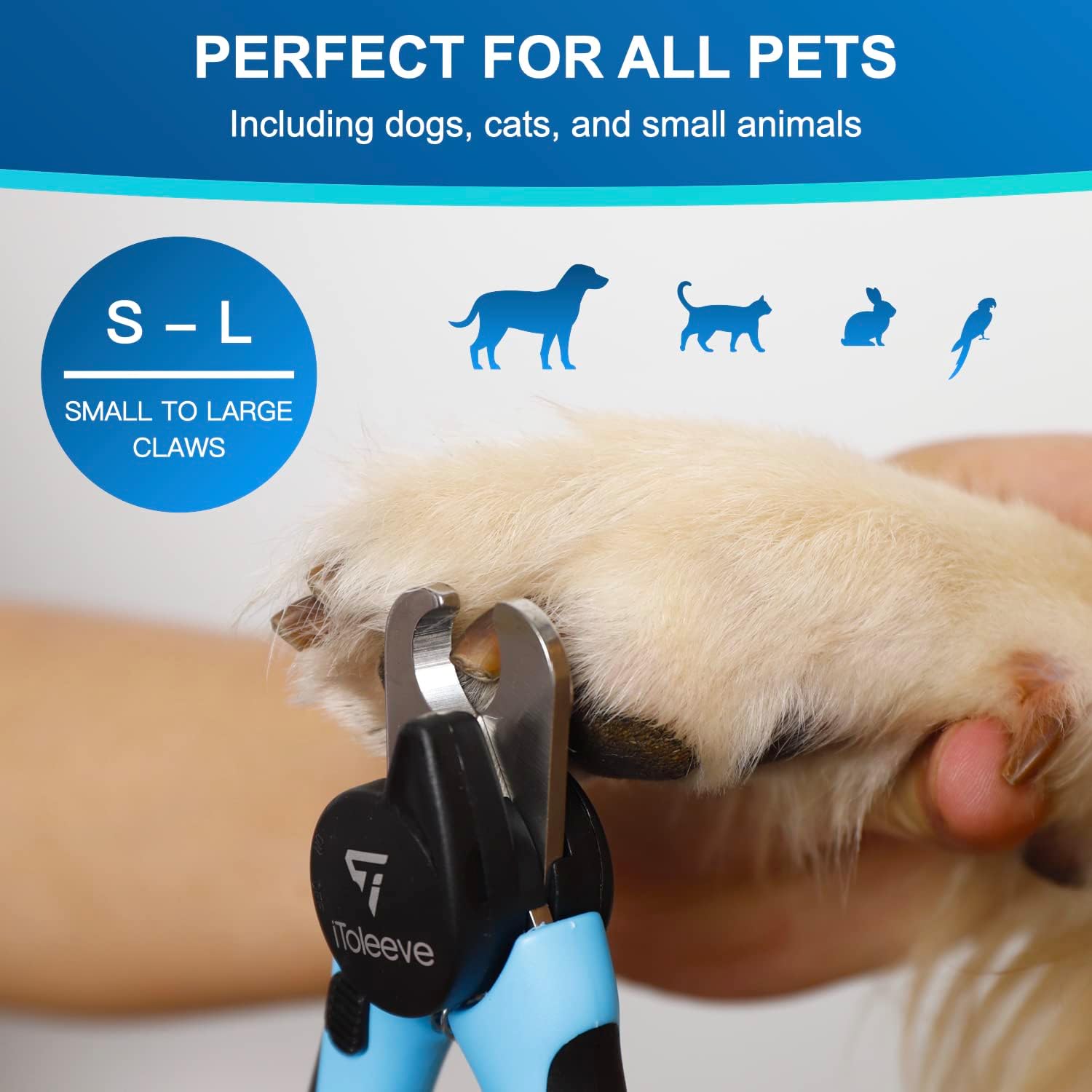 iToleeve LED Dog Nail Clipper with Light, Illuminates Nails or Bloodline for Safe and Easy Trimmers, Extra Sharp for Thick Nails, Quick Sensor, Avoid Over Cutting Toenail, for Cats & Dogs - Image 5