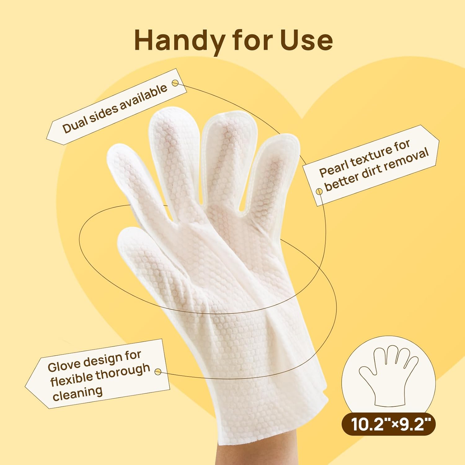 HICC PET Dog Wipes Cleaning Deodorizing Glove Wipes for Dogs, Cats & Horses, Vet Recommended Hypoallergenic Hydrating & Nourishing Pet Wipes for Eyes, Ears, Butt & Paws, No-Rinse, 6pcs Coconut Scent - Image 7