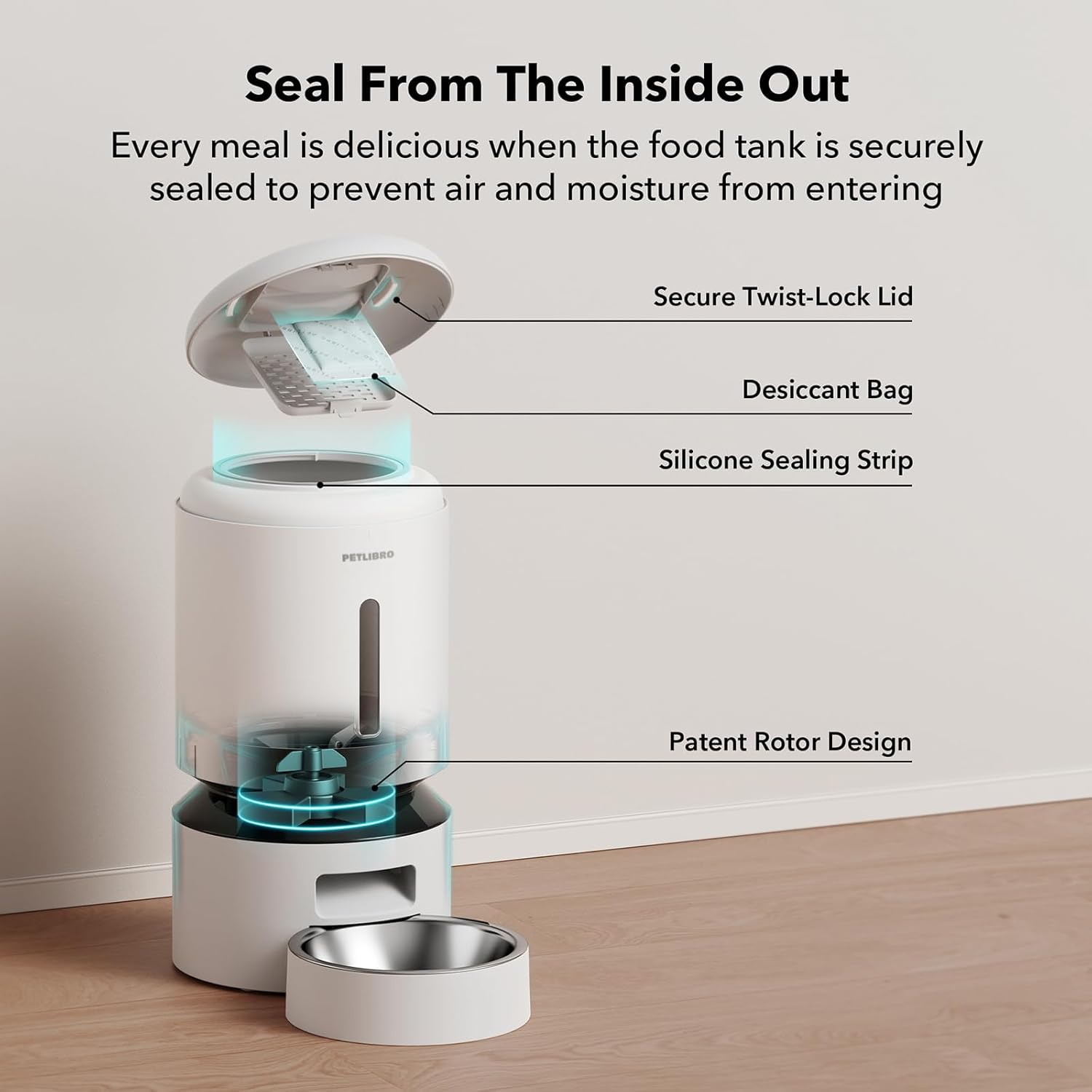 PETLIBRO Automatic Cat Feeder, 5G WiFi Automatic Dog Feeder with Freshness Preservation, 5L Timed Cat Feeders with Low Food Sensor, Up to 10 Meals Per Day, Granary Pet Feeder for Cats/Dogs - Image 4