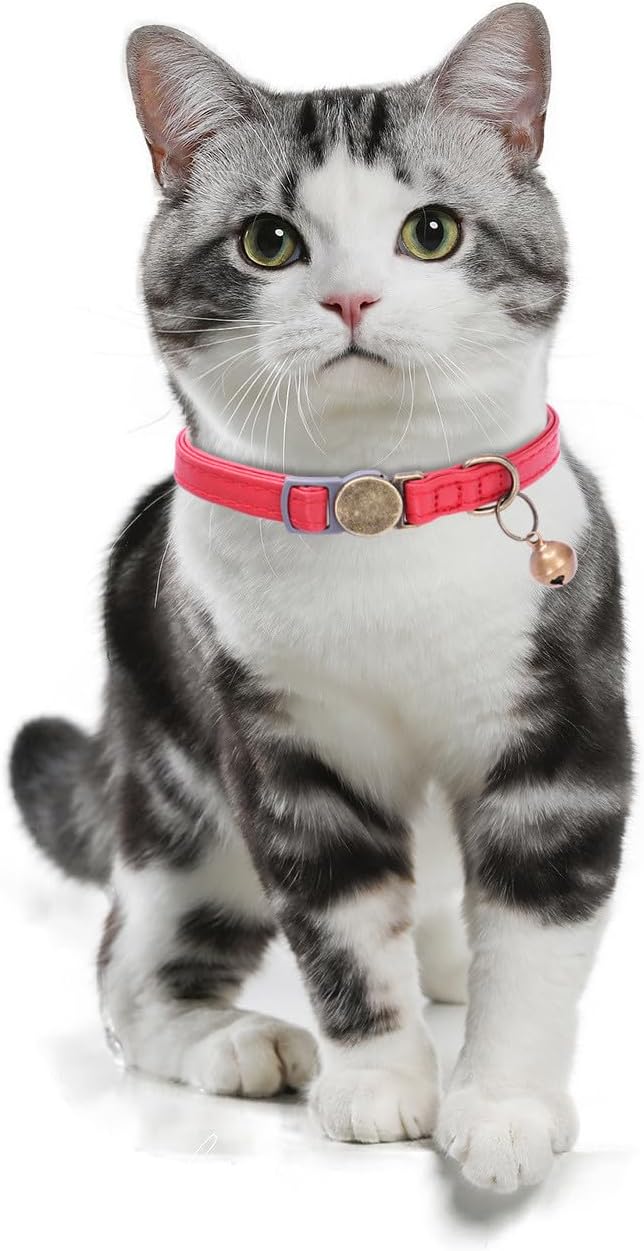 THAIN Leather Cat Collar with Bell Breakaway- Adjustable, Durable, Retro Bell fit Most Cats and Kittens (Brown) - Image 6