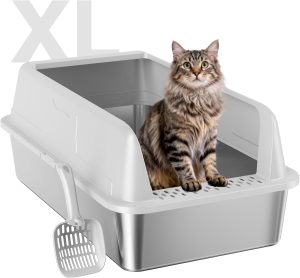 Stainless Steel XL Cat Litter Box f...