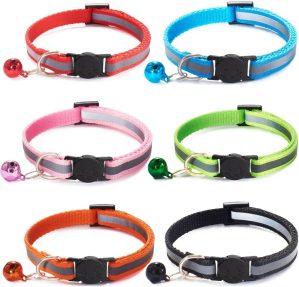 6 Pack Reflective Cat Collar with B...
