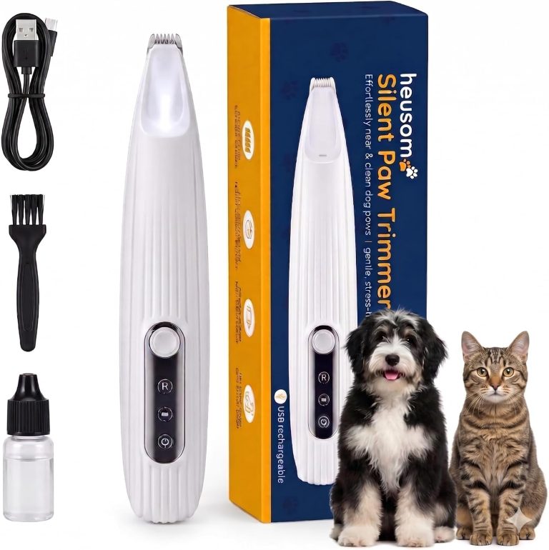 Silent Pet Paw Trimmer | Cordless Shaver for Dogs, Cats, Big & Small Animals with Light | Rechargeable Home and Salon Grooming Tool for Paws, Face, Ears, Butt