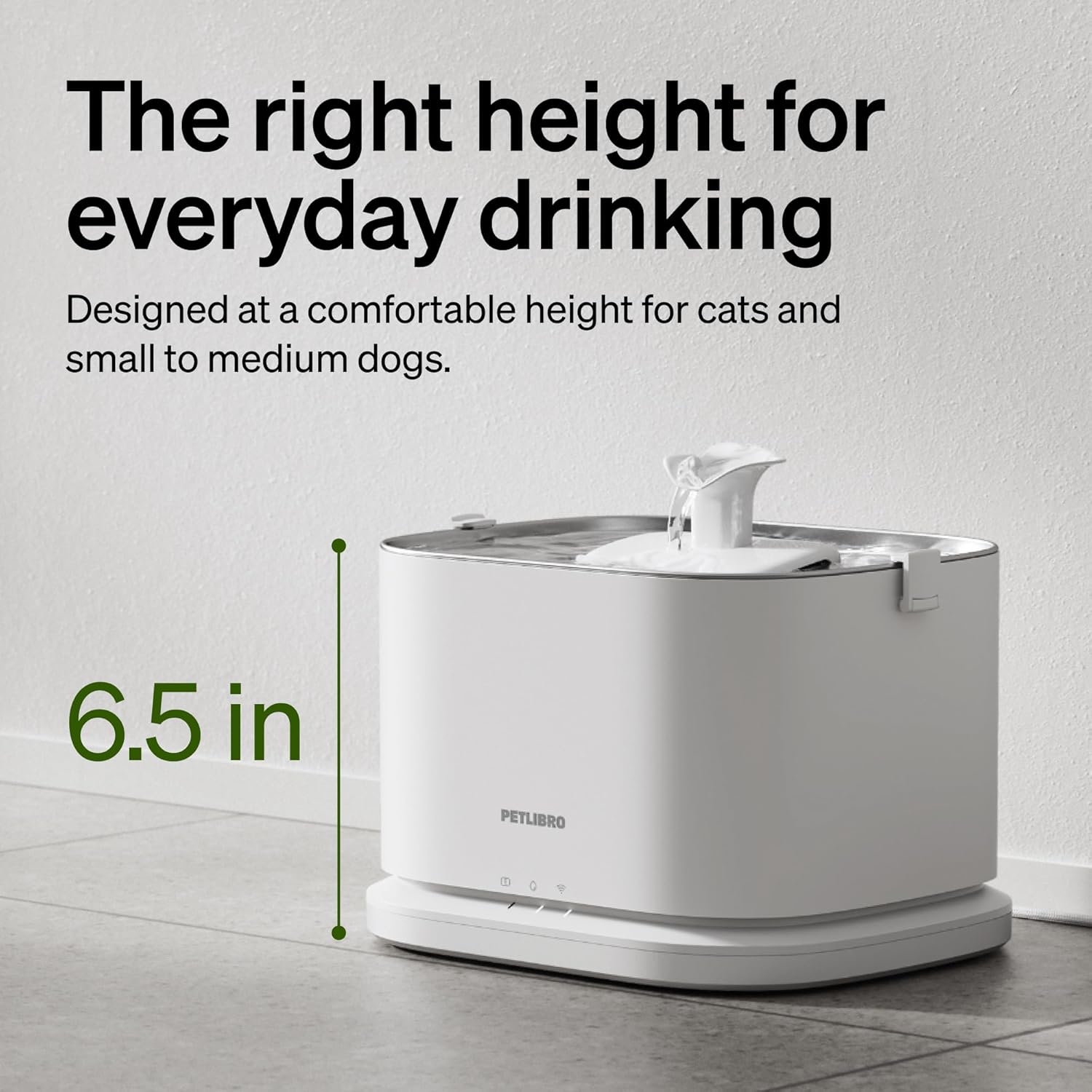 PETLIBRO Upgrade Cat Water Fountain Stainless Steel Tray, Dockstream 2 Cat Fountain Indoor, 3L/101oz Auto Cat Fountains for Drinking, App Monitoring Pet Water Fountain Dog, 5G WiFi Cat Water Dispenser - Image 9