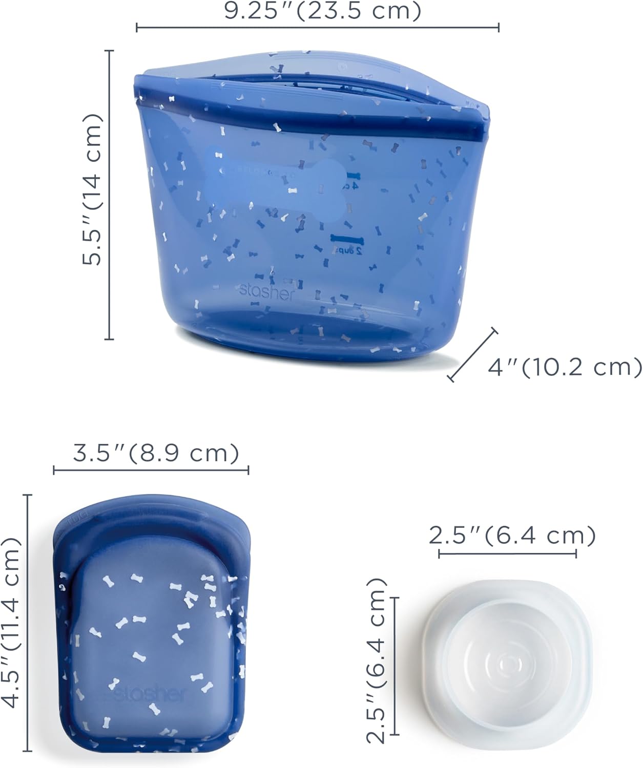 Stasher Pet Reusable Food Storage Puppy Essentials Kit, 4-Cup Dog Travel Bag, Treat Bags & Dog Food Can Lids, Airtight Seal, Food Grade Silicone, Freezer & Dishwasher Safe, Dog Gift - Image 6
