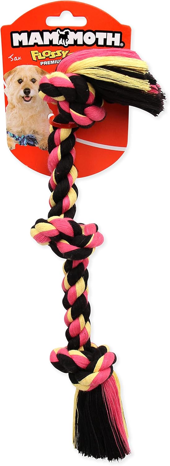 Mammoth Flossy Chews Color Rope Tug – Premium Cotton-Poly Tug Toy for Dogs – Interactive Rope– Dog Chew Toy, Assorted colors - Image 2