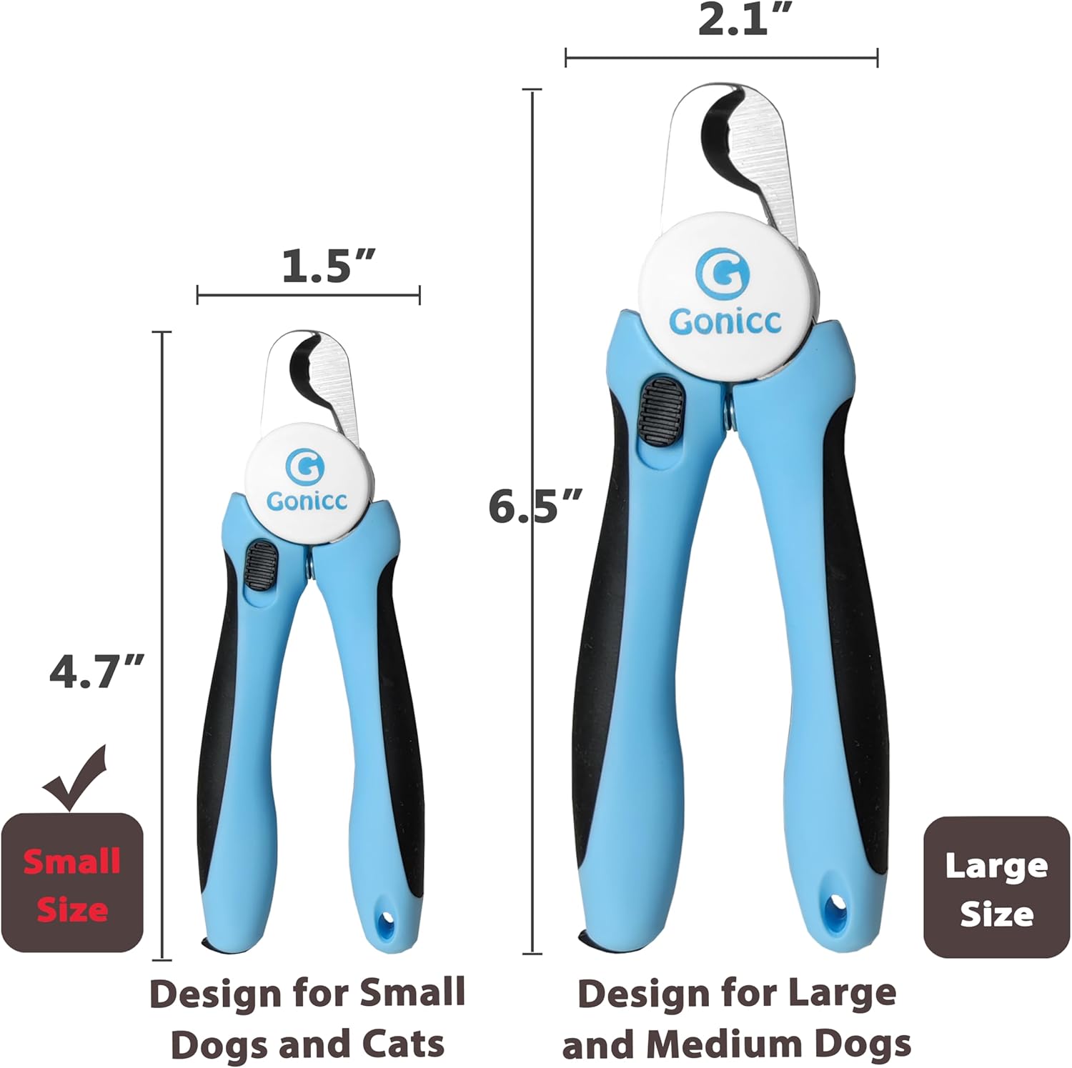 gonicc Dog & Cat Pets Nail Clippers and Trimmers - with Safety Guard to Avoid Overcutting, Free Nail File, Razor Sharp Blade - Professional Grooming Tool for Pets (for Medium to Small Dogs) - Image 5
