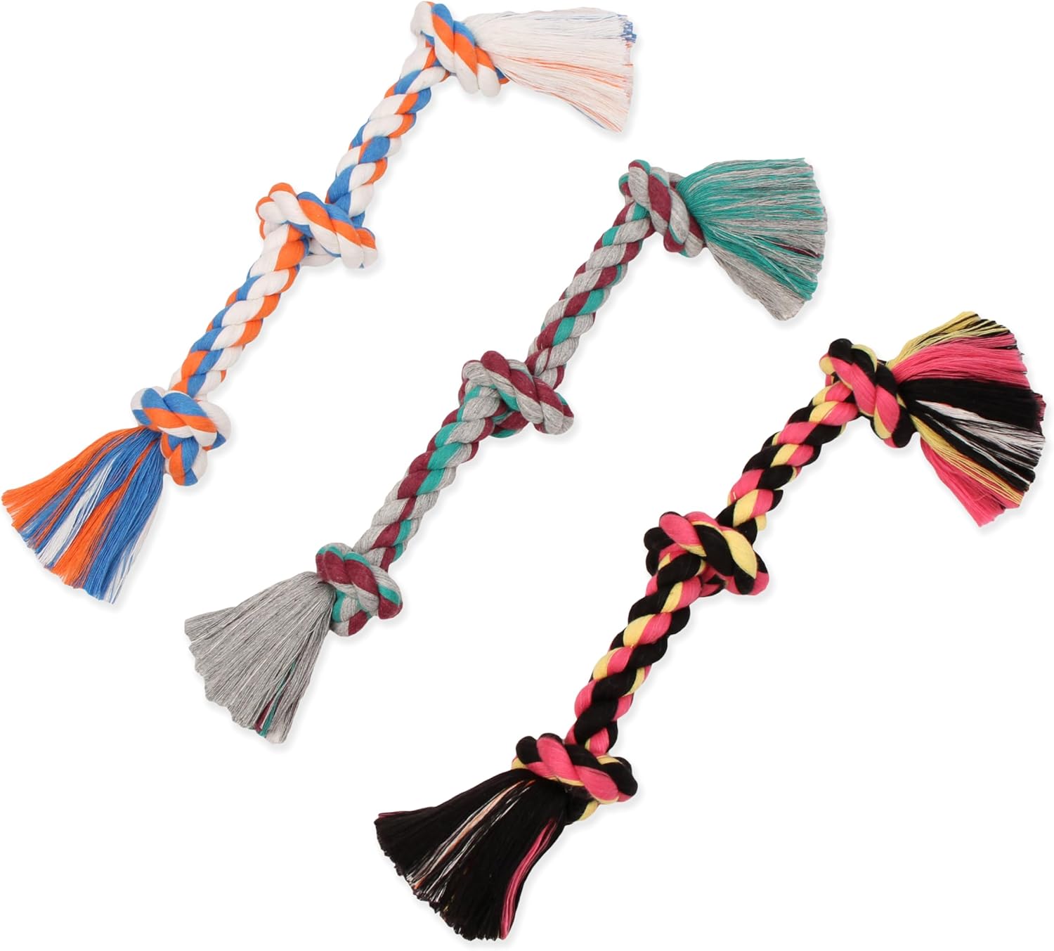 Mammoth Flossy Chews Color Rope Tug – Premium Cotton-Poly Tug Toy for Dogs – Interactive Rope– Dog Chew Toy, Assorted colors - Image 4