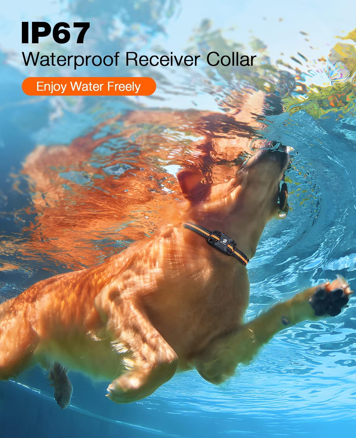 Bousnic Dog Shock Collar - 3300Ft Dog Training Collar with Remote for 5-120lbs Small Medium Large Dogs Rechargeable Waterproof e Collar with Beep (1-8), Vibration(1-16), Safe Shock(1-99) (Orange) - Image 5