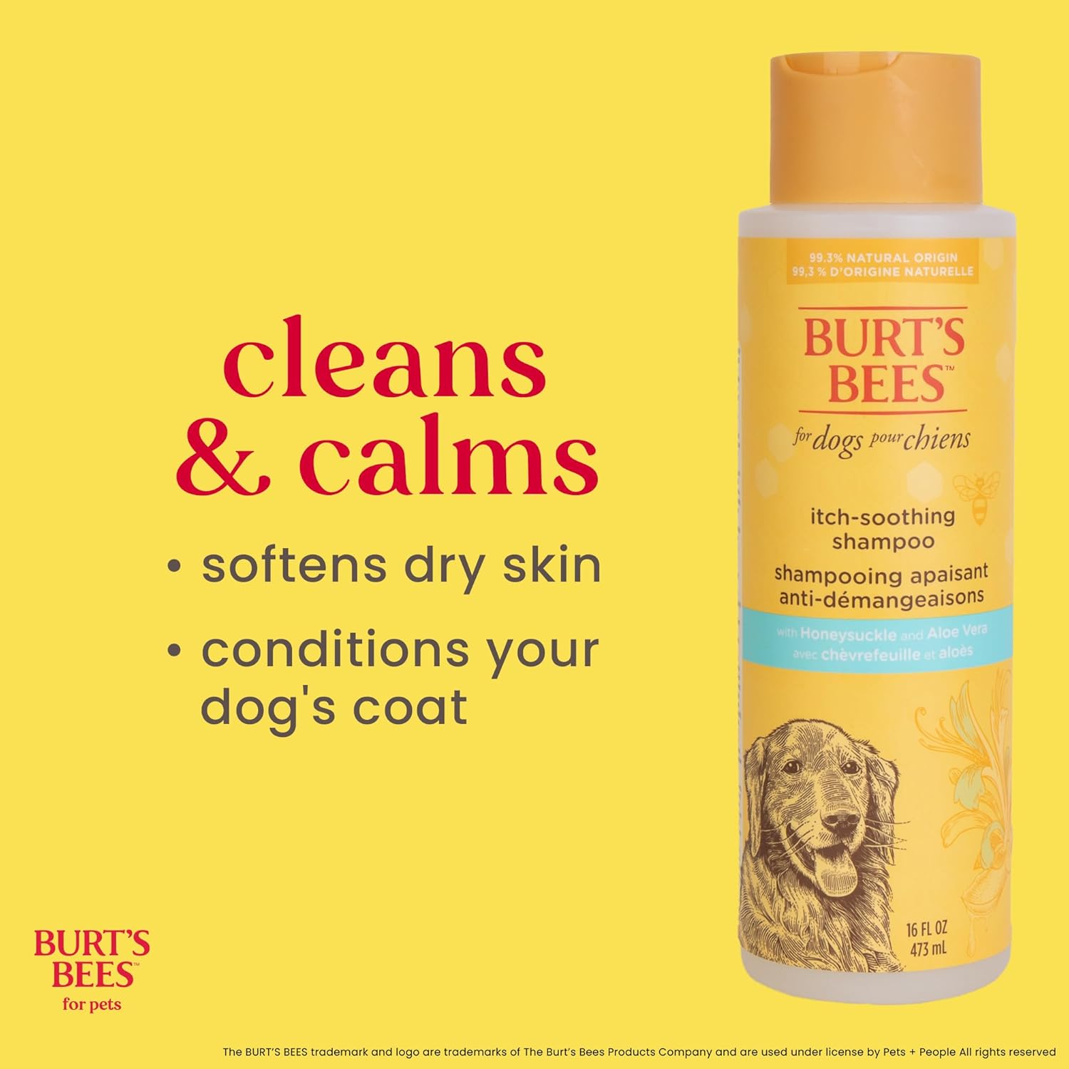 Burt's Bees for Pets Itch Soothing Shampoo with Honeysuckle, 95% Natural Origin, Dog Shampoo for Itchy Skin Relief, pH Balanced, Free of Sulfates and Parabens, 16 Fl Oz - Image 3