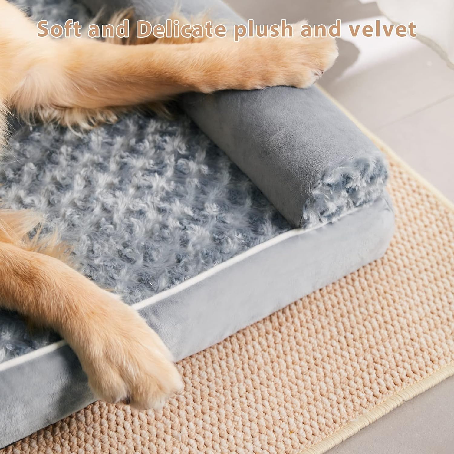 BFPETHOME Orthopedic Washable Dog Beds Large Sized Senior Dog for Comfy Sleeping with Removable Cover, Waterproof Big Soft Pet Couch Bed for Dogs Rerlax - Image 7