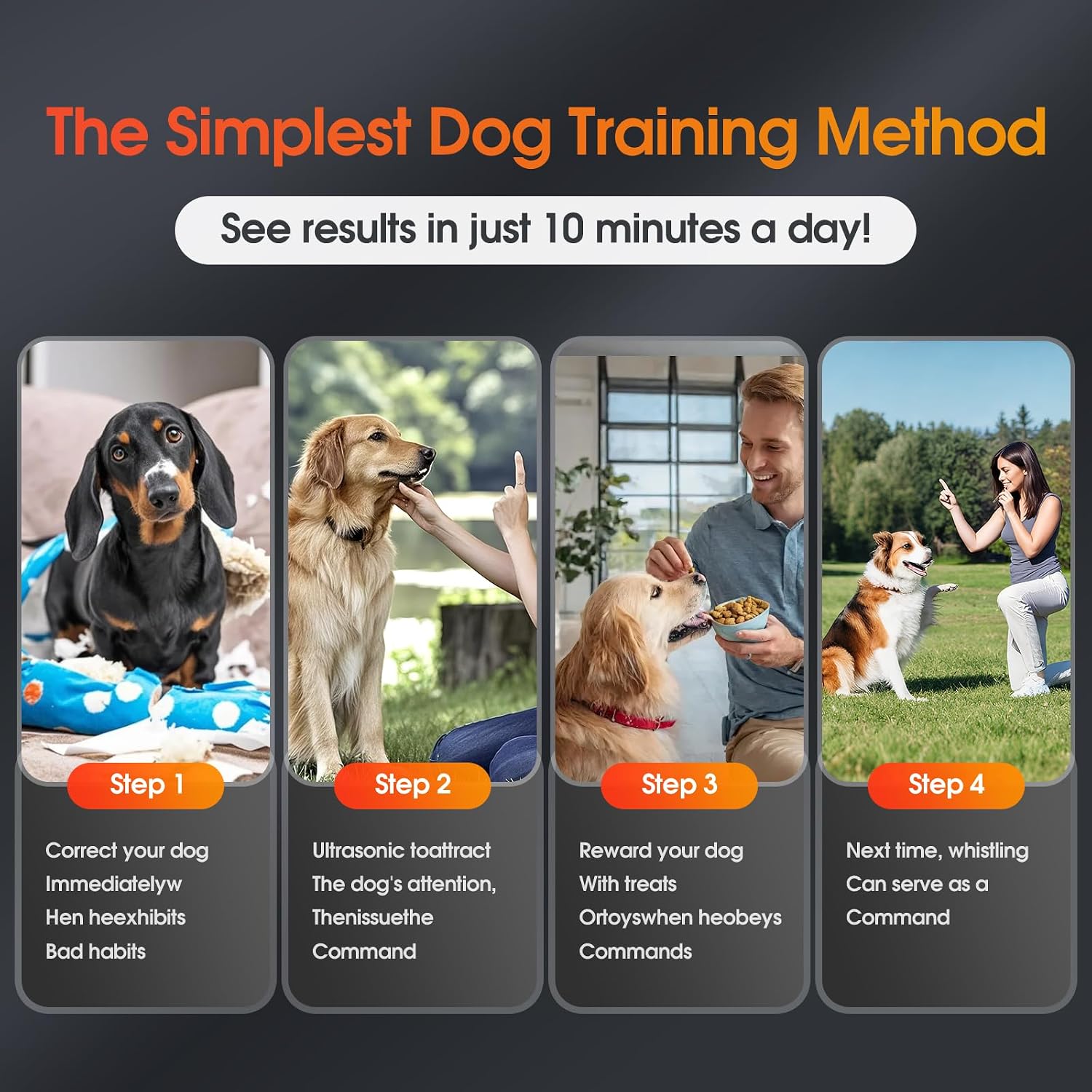 KIVORA 4 Pack Dog Whistle to Stop Barking Neighbors Dog,304 Stainless Steel Adjustable Ultrasonic Silent Dog Training Whistle for Recall & Bark Control,Professional Whistle Suitable for All Dogs - Image 5