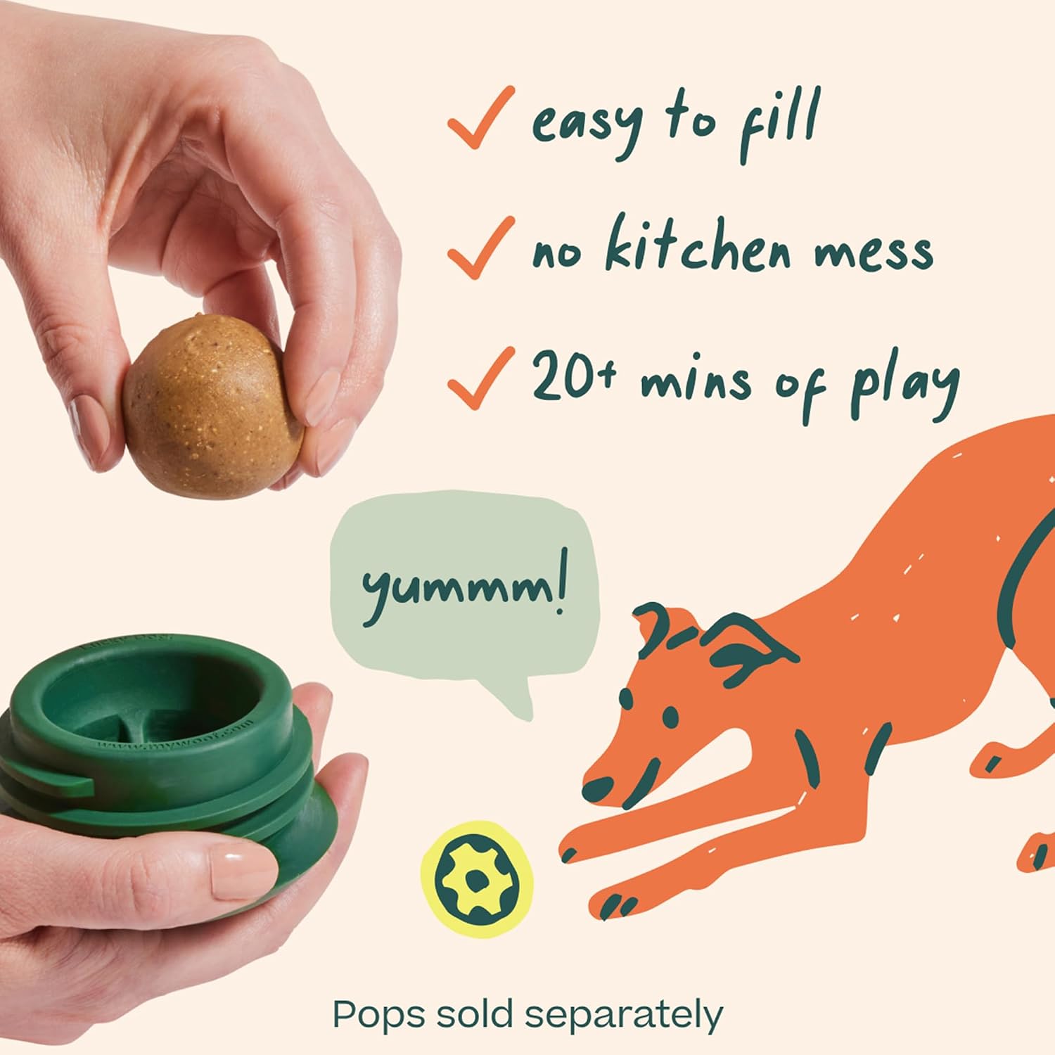 WOOF Pupsicle - Long-Lasting Interactive Dog Ball Toy to Keep Your Pup Busy and Distracted - Safe for Dogs - Low-Mess Design - Dog Toys for Medium and Large Dogs 25-75 lbs - Image 3