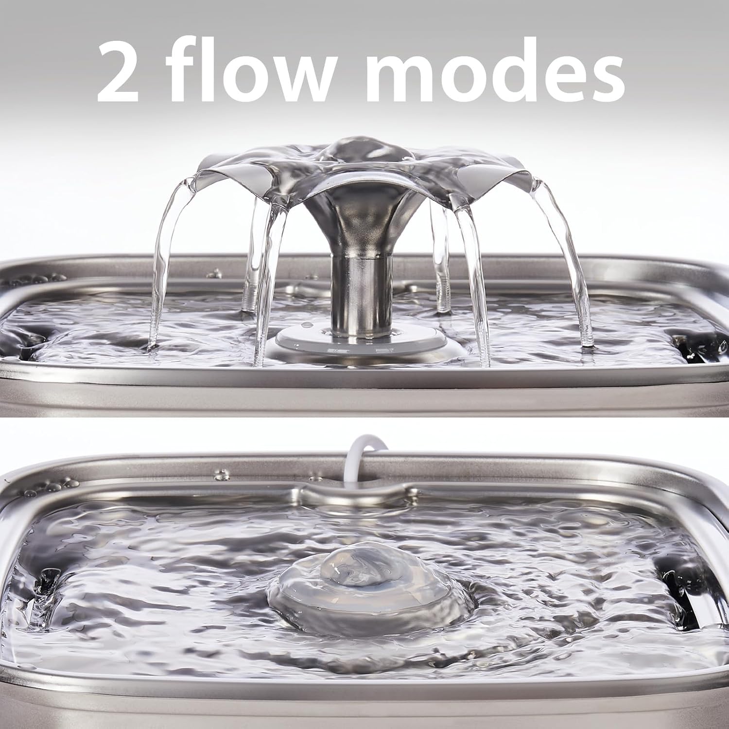 Veken Innovation Award Winner Stainless Steel Cat Water Fountain, 108oz/3.2L Automatic Pet Fountain Dog Water Dispenser with 6 Replacement Filters & Silicone Mat for Cats, Dogs, Multiple Pets (Silver) - Image 7