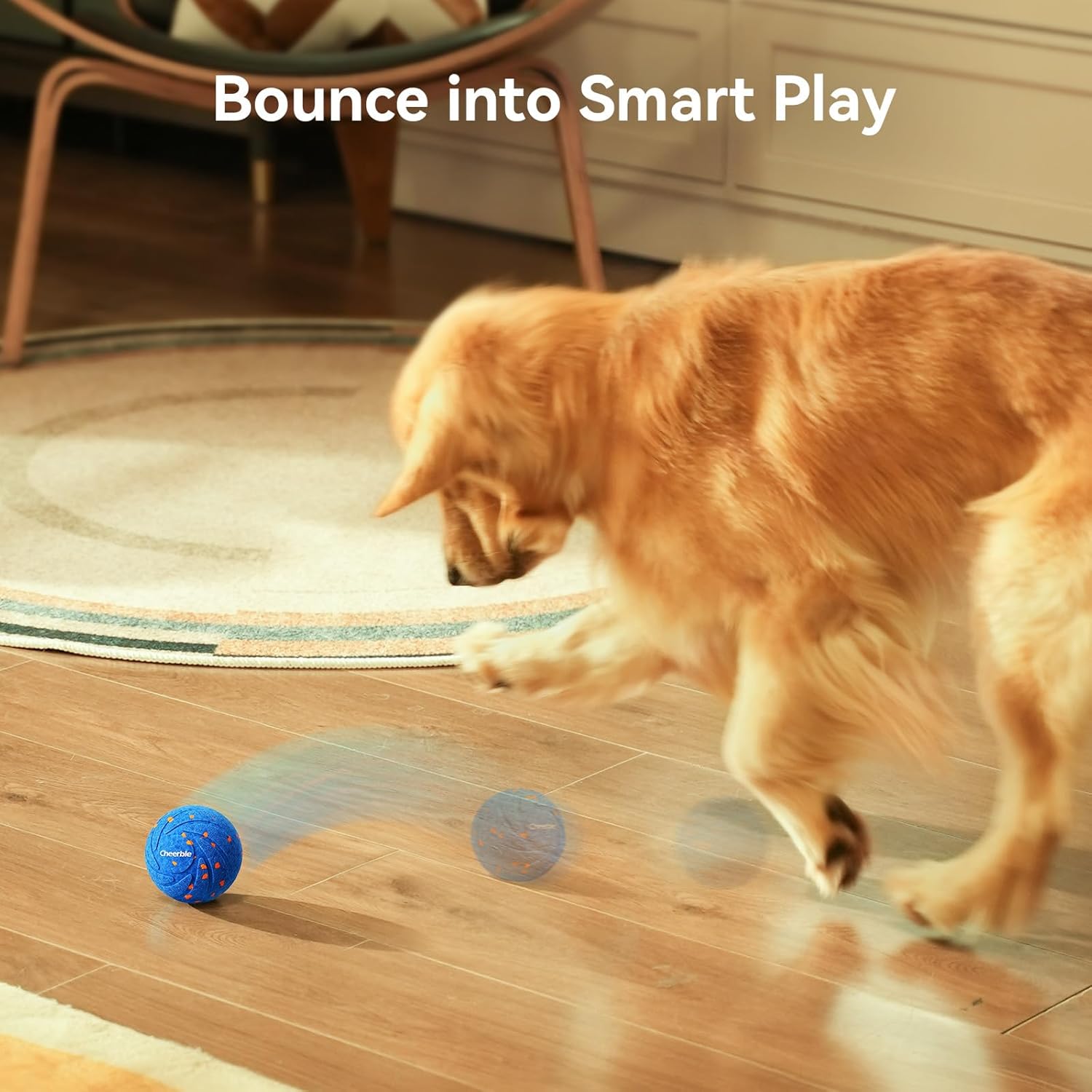 Cheerble Smart Interactive Dog Toy, Wicked Ball AIR, Automatic Moving, Bouncing, and Rotating, E-TPU Material, IPX7 Waterproof Rating, Active Rolling Ball for Puppy, Medium and Large Dogs - Image 3