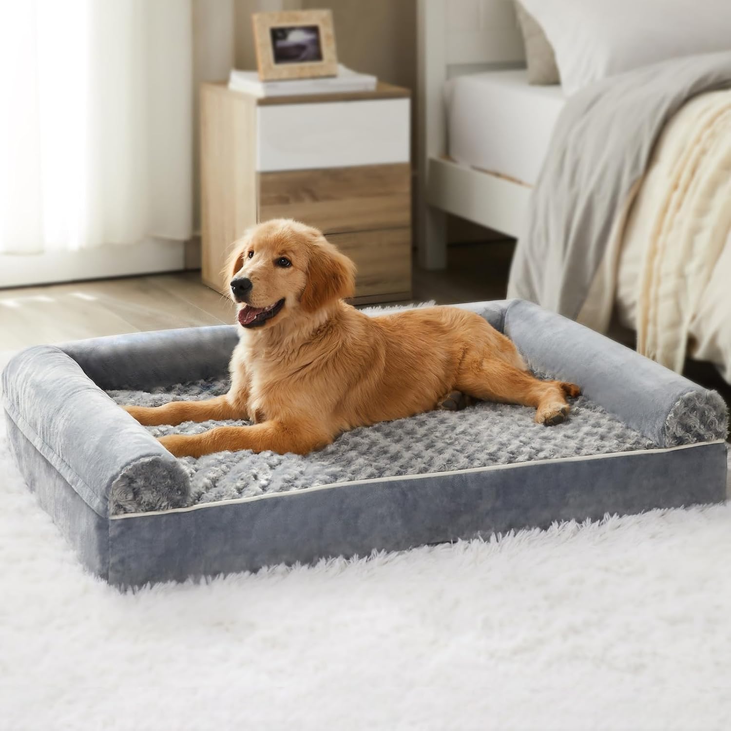 BFPETHOME Orthopedic Washable Dog Beds Large Sized Senior Dog for Comfy Sleeping with Removable Cover, Waterproof Big Soft Pet Couch Bed for Dogs Rerlax - Image 9
