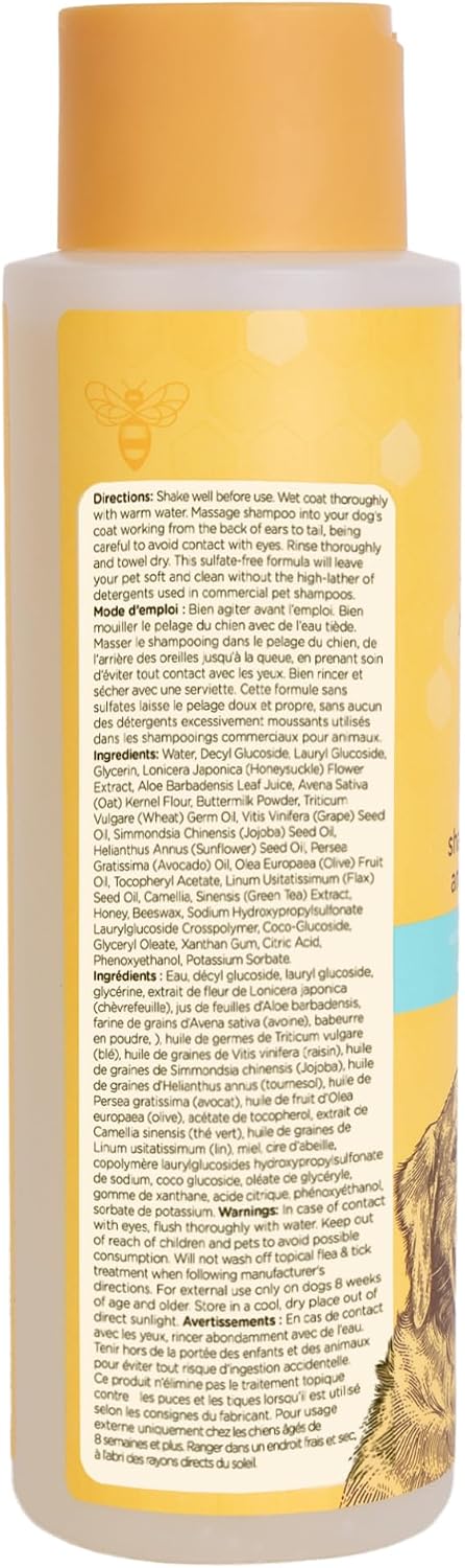 Burt's Bees for Pets Itch Soothing Shampoo with Honeysuckle, 95% Natural Origin, Dog Shampoo for Itchy Skin Relief, pH Balanced, Free of Sulfates and Parabens, 16 Fl Oz - Image 10