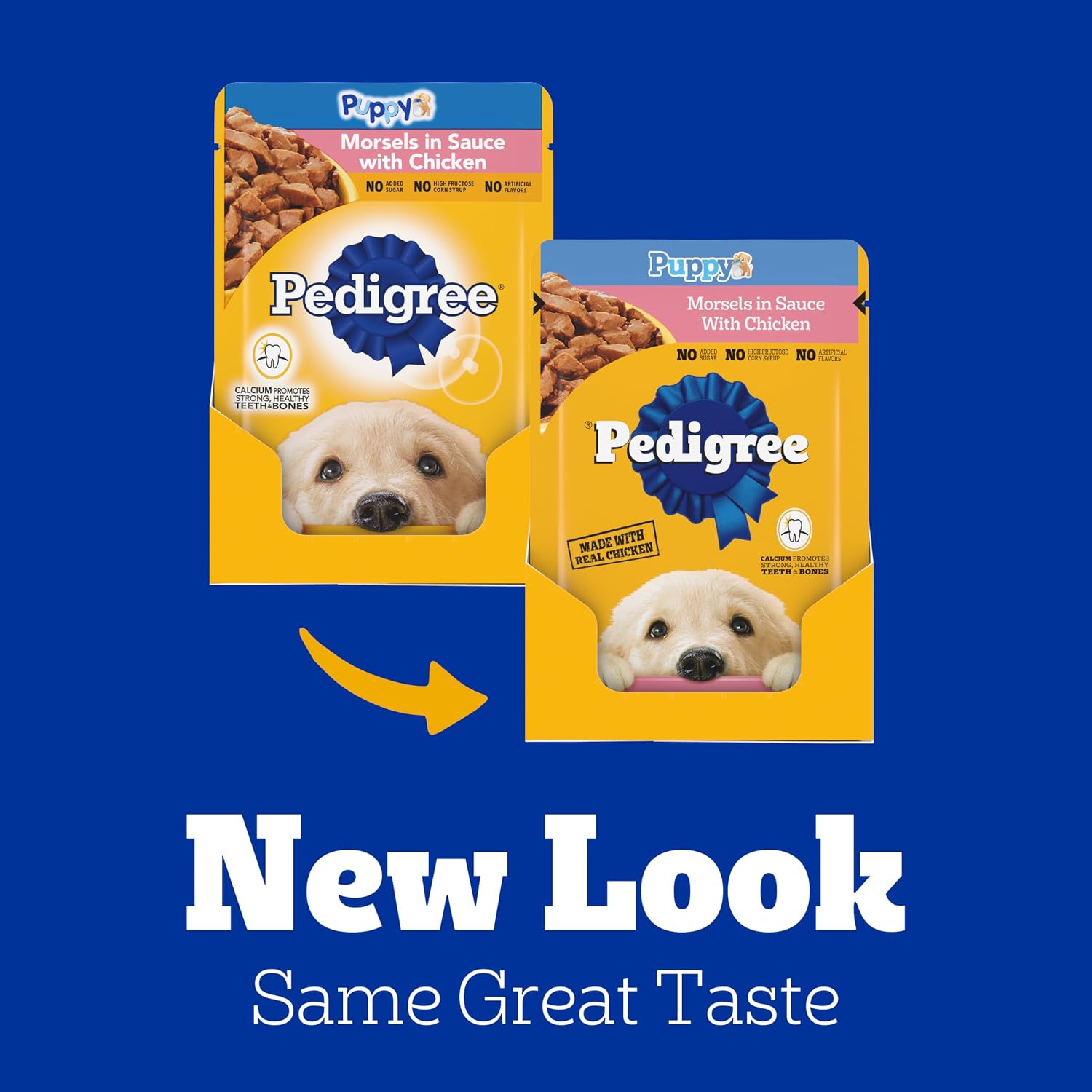 Pedigree Puppy Food Morsels in Sauce, Wet Dog Food Pouches, Chicken Flavor, 3.5 oz. Pouches, 16 Count - Image 3