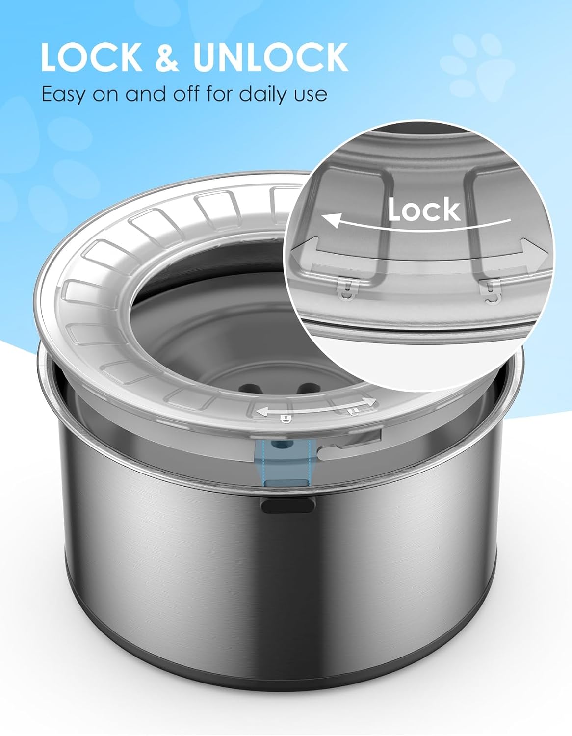 Heouvo 1 Gallon Large Dog Water Bowl No Spill,【Anti Digging Lid & Rubber Bottom】 Spill Proof Dog Bowl, Anti Splash Mess Dripless Slow Drinking Stainless Steel Water for Sloppy Messy Drinkers Car - Image 6