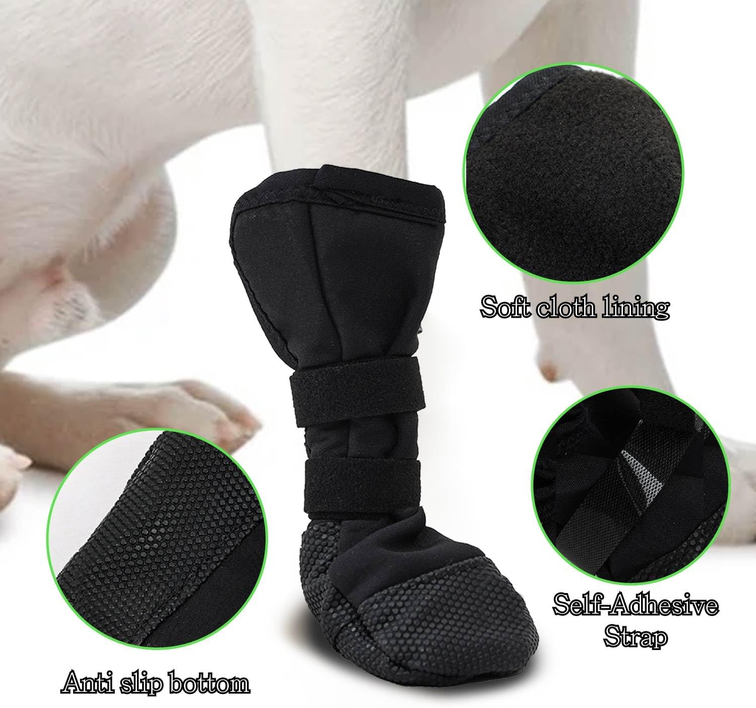 Dog Paw Wound Recovery Boot, Lick-Proof Protection, Non-Slip Pet Shoe with Self-Adhesive Strap, Soft Protector for Medium to Large Dogs, 2PCS (L) - Image 4