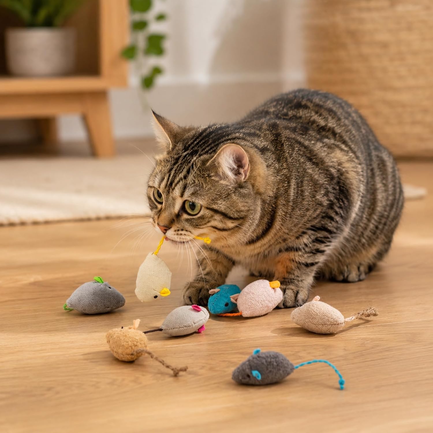 20-Pack Catnip Mouse Toys - Assorted Colors, Plush Mice with Catnip, Interactive Cat Toys for Indoor Kittens & Adults, Durable Cat Teaser Set - Image 6