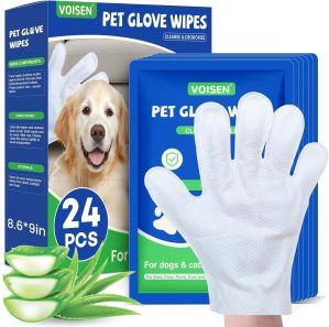 VOISEN Pet Glove Wipes for Dogs,24 ...