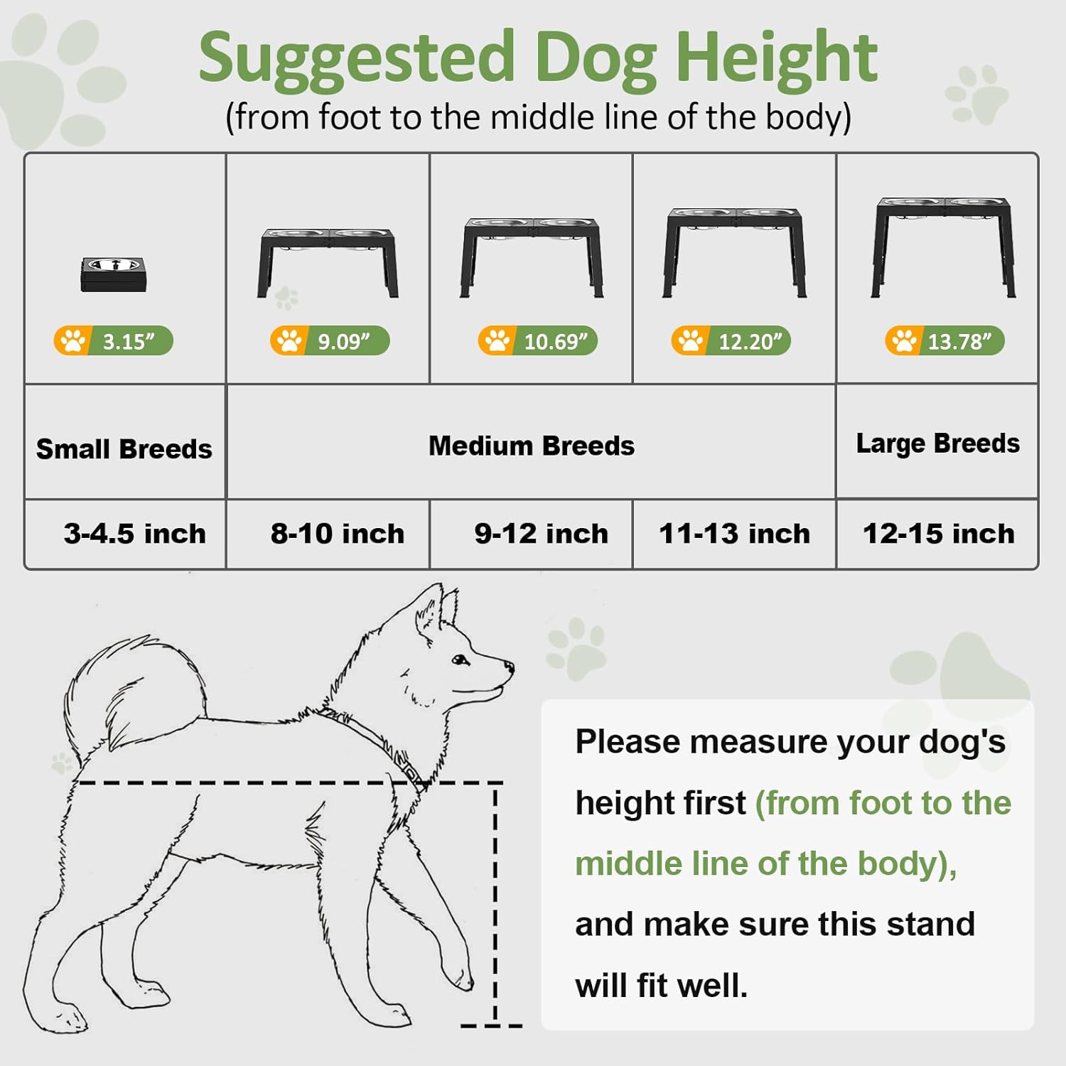 XIAZ Elevated Dog Bowls Large Breed Raised Dogs Bowl Stand Large/Medium Sized Dog Stainless Steel Food Water Bowl Stands 5 Heights Adjustable 9/11/12/14in Black Pet Feeder Dish Station - Image 8