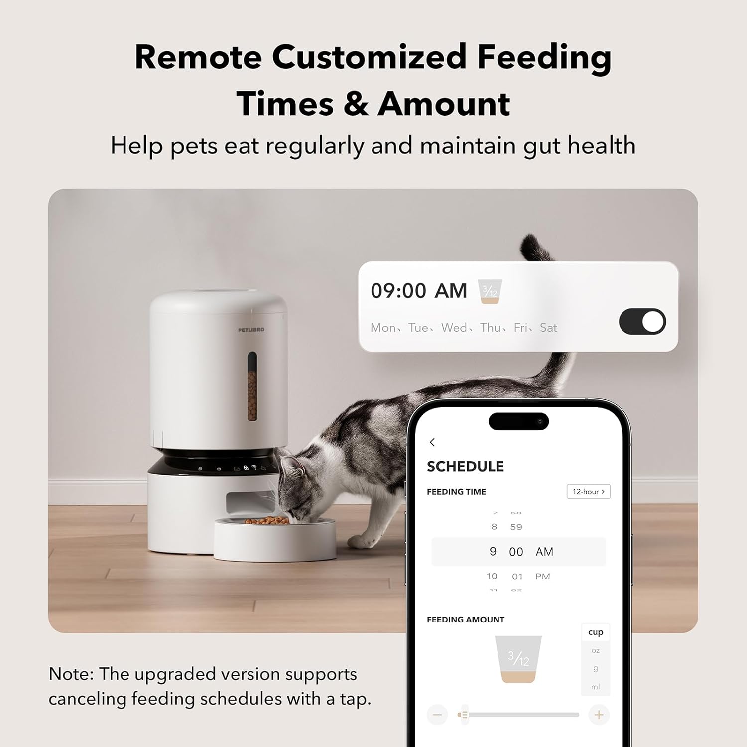 PETLIBRO Automatic Cat Feeder, 5G WiFi Automatic Dog Feeder with Freshness Preservation, 5L Timed Cat Feeders with Low Food Sensor, Up to 10 Meals Per Day, Granary Pet Feeder for Cats/Dogs - Image 3