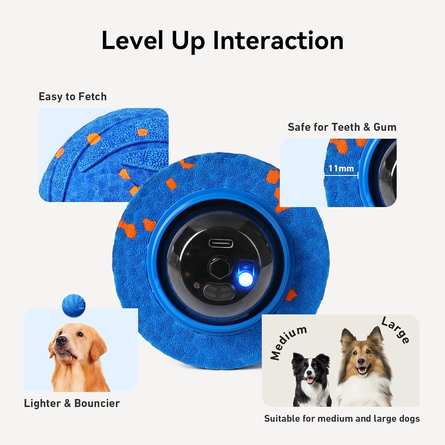 Cheerble Smart Interactive Dog Toy, Wicked Ball AIR, Automatic Moving, Bouncing, and Rotating, E-TPU Material, IPX7 Waterproof Rating, Active Rolling Ball for Puppy, Medium and Large Dogs - Image 7