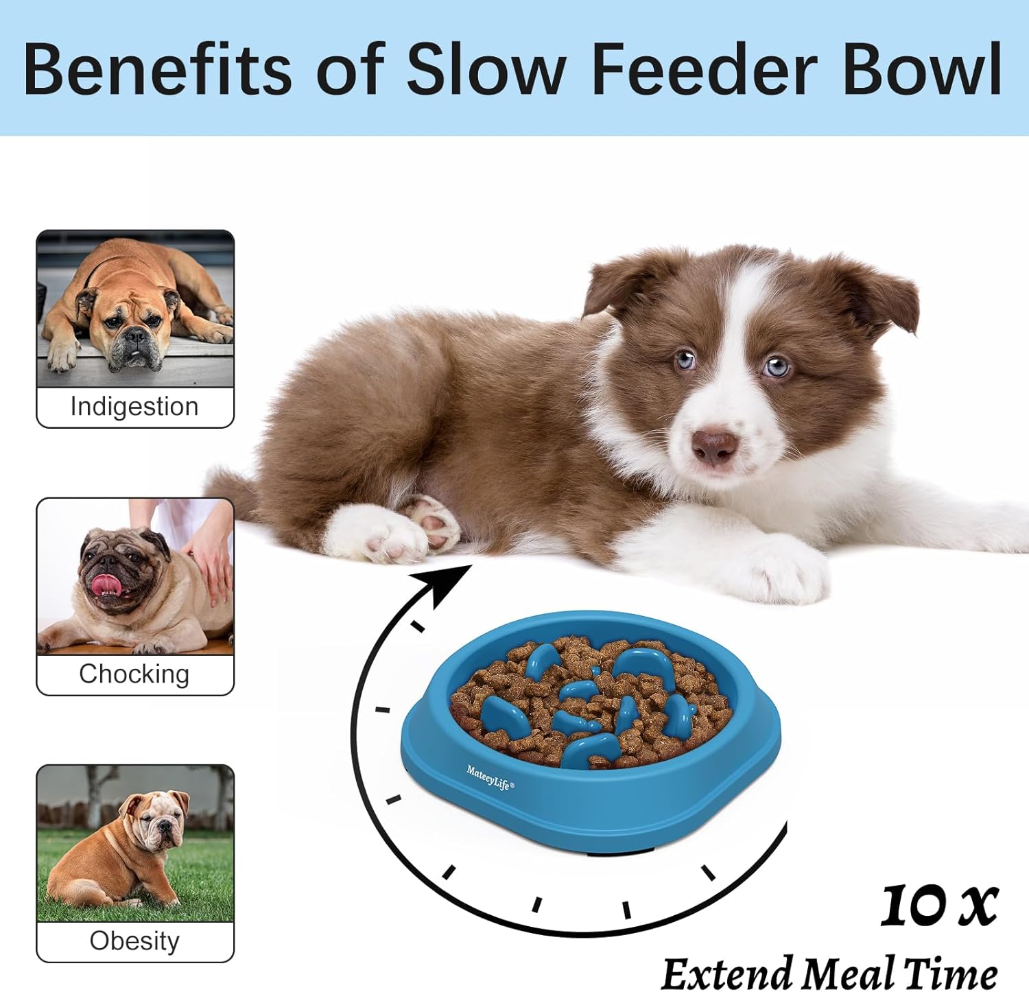 MateeyLife Small Slow Feeder Cat Bowls 2PCS, Anti-Choking Puzzle Cat Food Bowls, Anti-Slip Interactive Dog Feeding Slow Down Eating, Bloat Stop Maze Dishes Dog Feeder for Small Breeds 1 Cup - Image 2