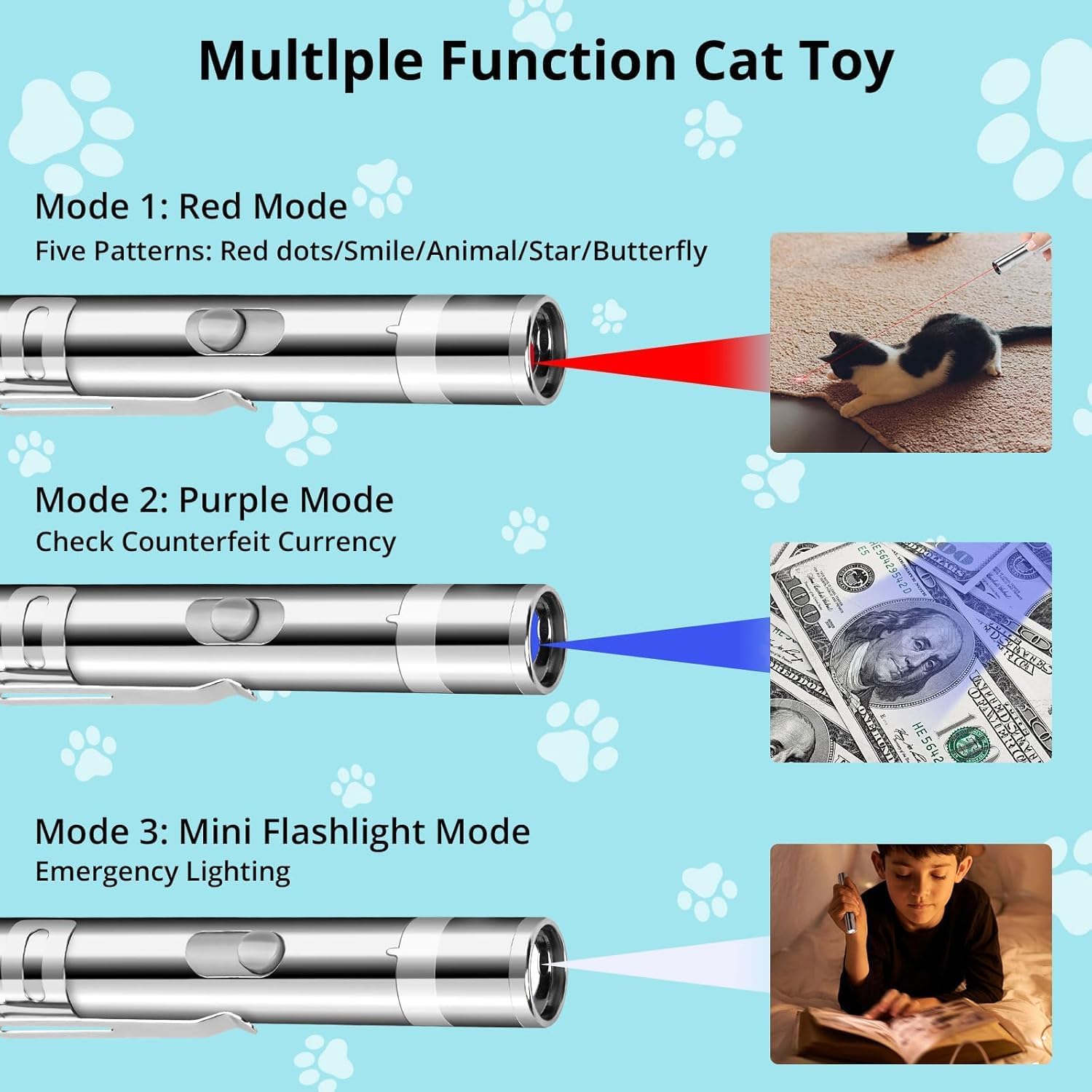 Waputne Cat Toy for Indoor Cats, USB Rechargeable Kitten Toys with 7 Adjustable Patterns, Interactive Chase Toys for Indoor Cats & Dogs, Training & Exercise Fun - Image 5