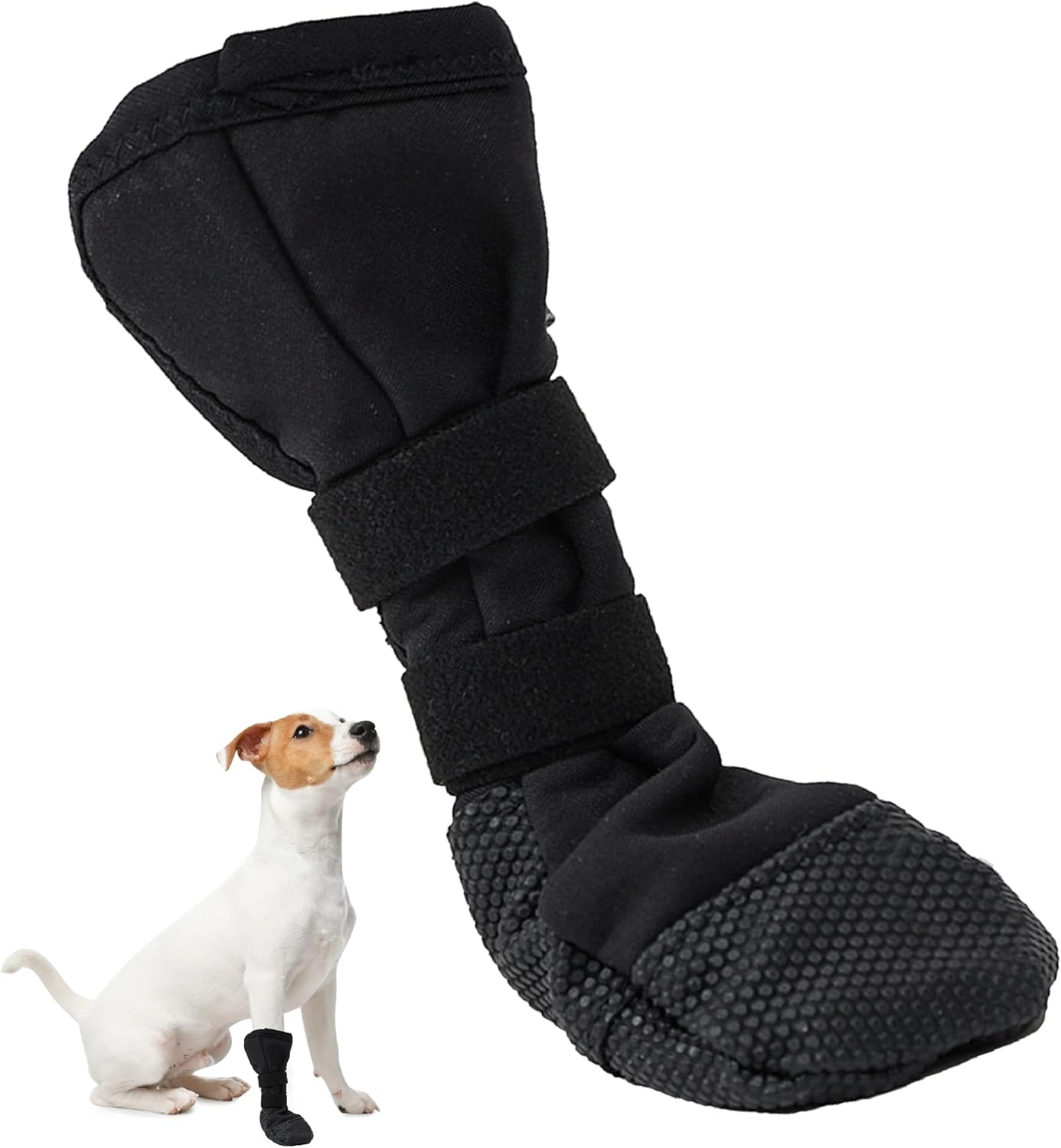 Dog Paw Wound Recovery Boot, Lick-Proof Protection, Non-Slip Pet Shoe with Self-Adhesive Strap, Soft Protector for Medium to Large Dogs (L)
