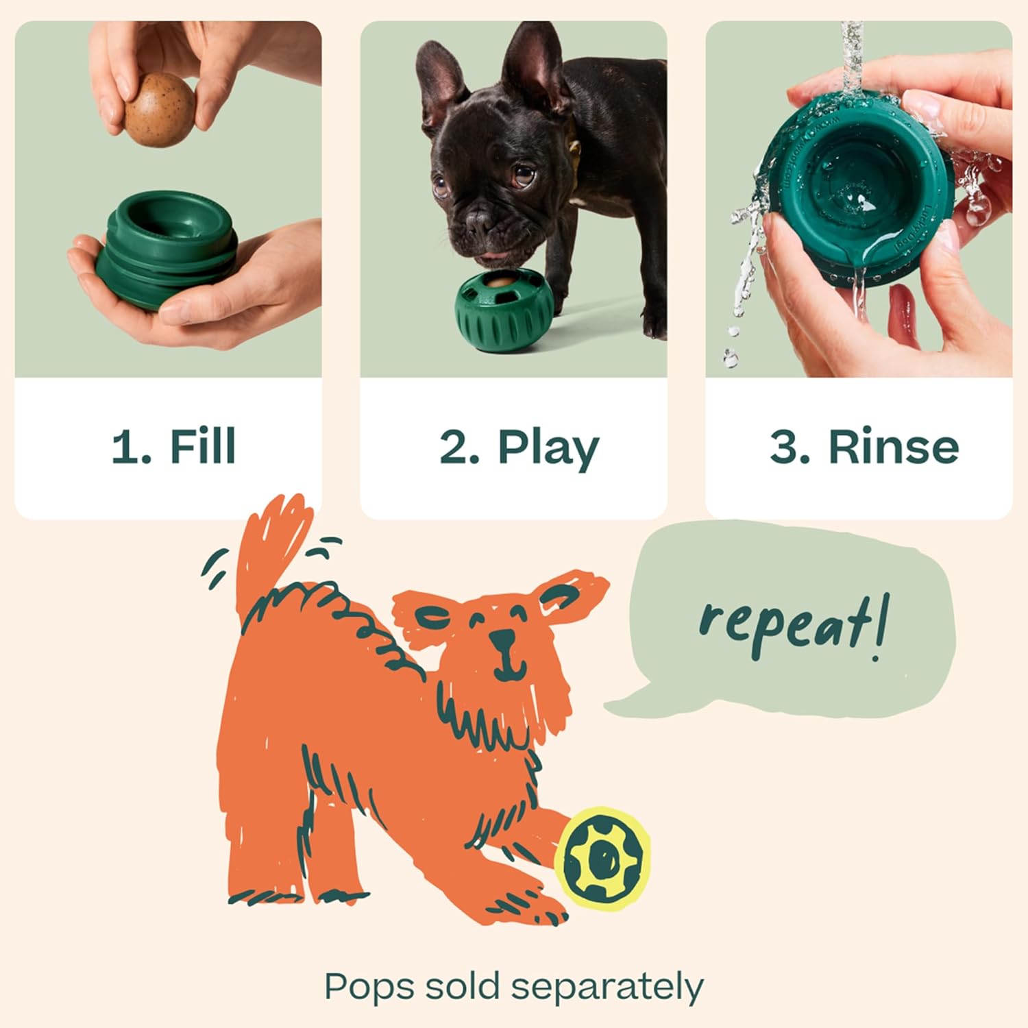 WOOF Pupsicle - Long-Lasting Interactive Dog Ball Toy to Keep Your Pup Busy and Distracted - Safe for Dogs - Low-Mess Design - Dog Toys for Medium and Large Dogs 25-75 lbs - Image 4