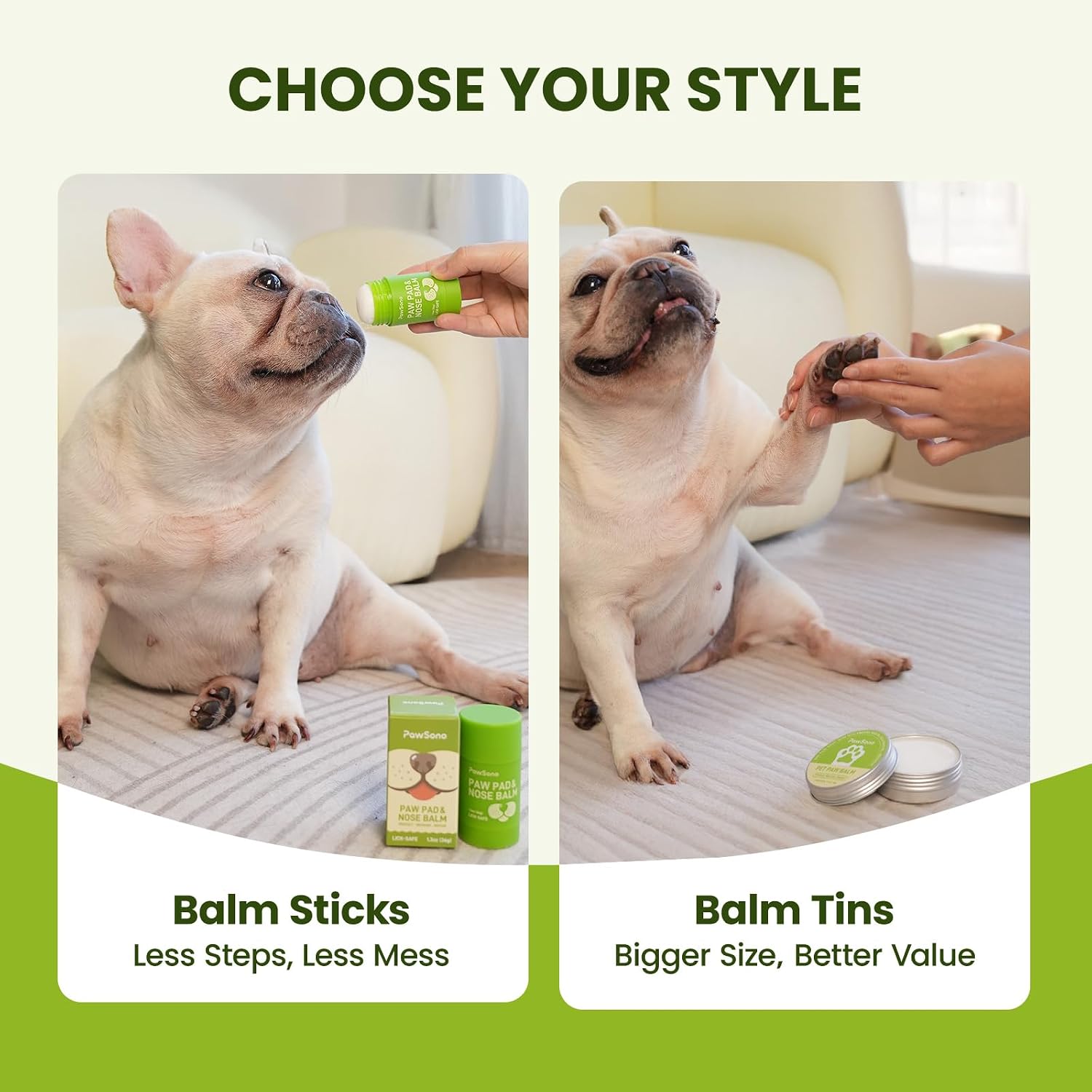 PawSono Lick-Safe Dog Paw & Nose Balm with Coconut Oil | All-Natural Moisturizer & Soother for Dry, Cracked Pads & Snout | Heat & Cold Pavement Protection Wax | Horse Hoof, Joint Care (1.3 oz - Image 9