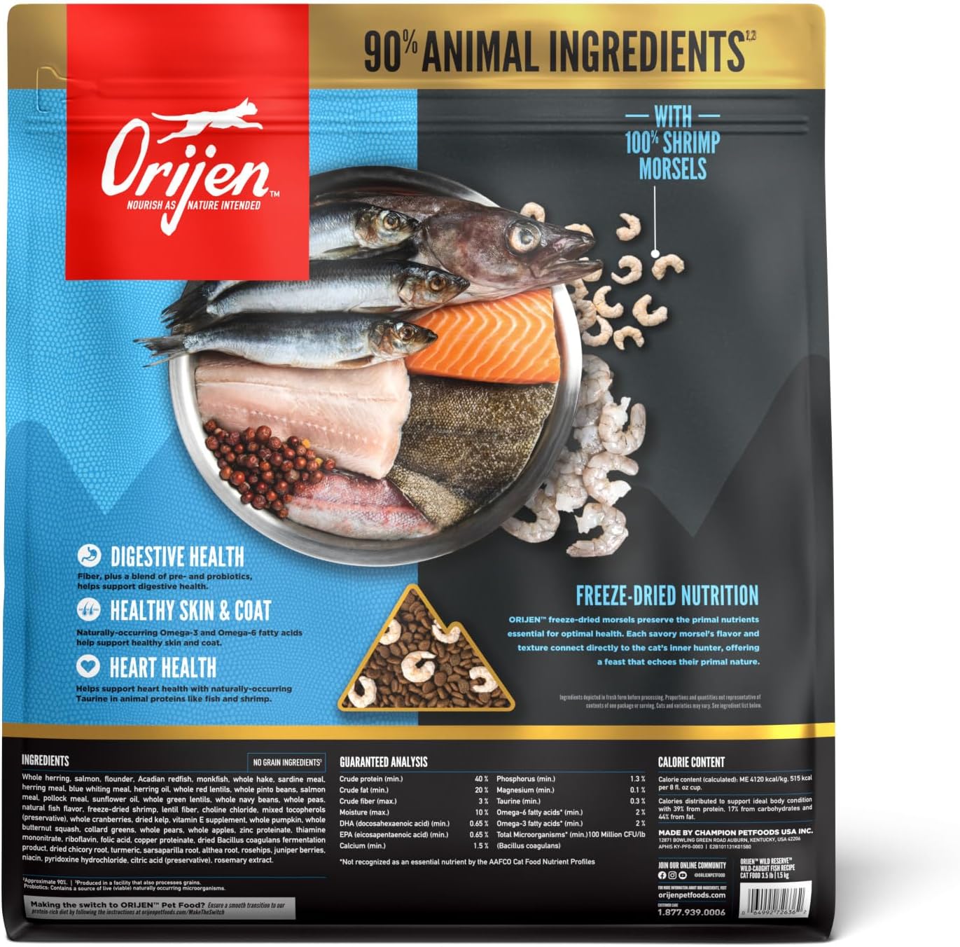 ORIJEN Wild Reserve Dry Cat Food Wild-Caught Fish Recipe 3.5lb Bag - Image 2