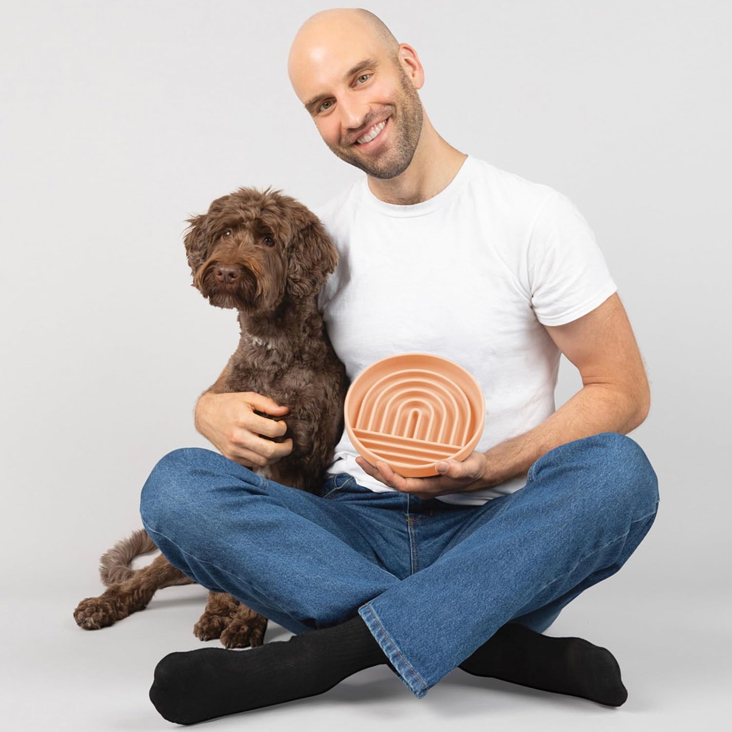 Should We Go? Slow Feeder Dog Bowls - Medium Size Silicone Slow Eating Dog Bowl for Puppies & Dogs with Suction Cup -Dishwasher-Safe, Lick Mat Design, Reduces Gulping,for All Breeds,7.5”x1.5”- Blush - Image 6