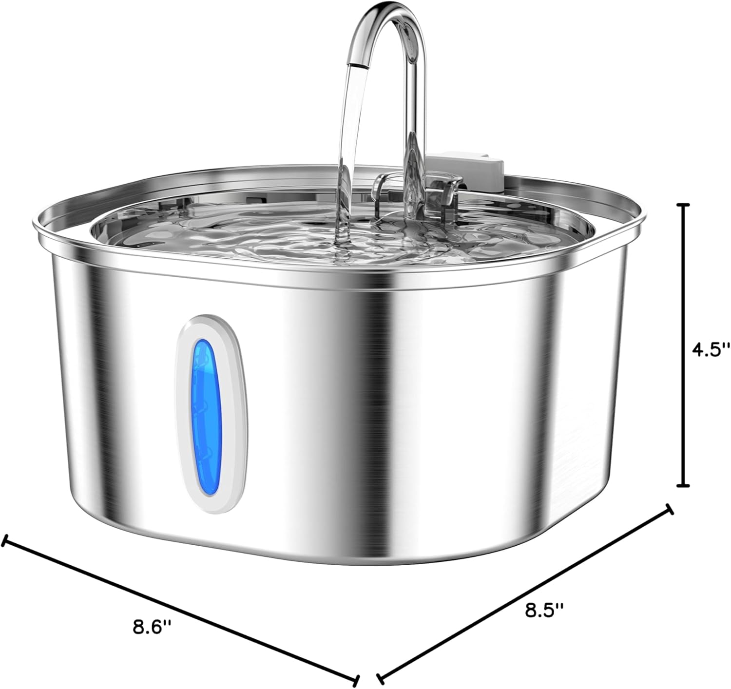 PEKTACO Stainless Steel Cat Water Fountain, 3.2L/108oz Cat Water Dispenser with Quiet Water Pump, Dishwasher Safe Pet Drinking Fountain for Cats - Image 10