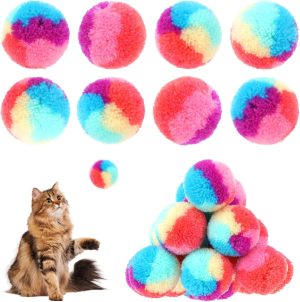 KALIONE 30 Pcs Soft Plush Cat Ball ...