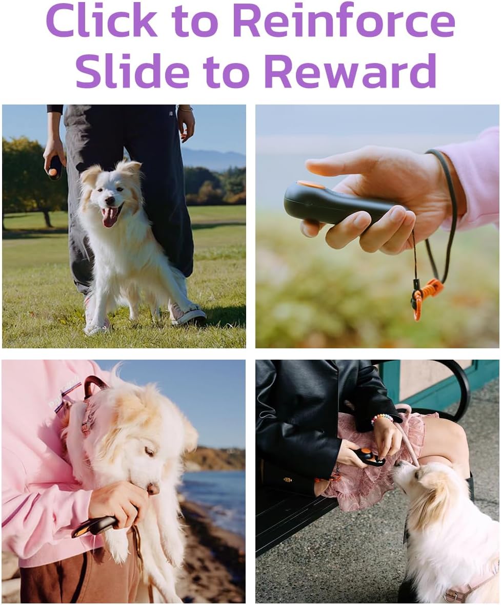 Clink Design Dog Training Clicker and Clicker Dog Trainer with Built in Treat Storage, Compact Dog Clicker for Puppy Training or Cat Clicker, 2.36 oz, Purple - Image 9