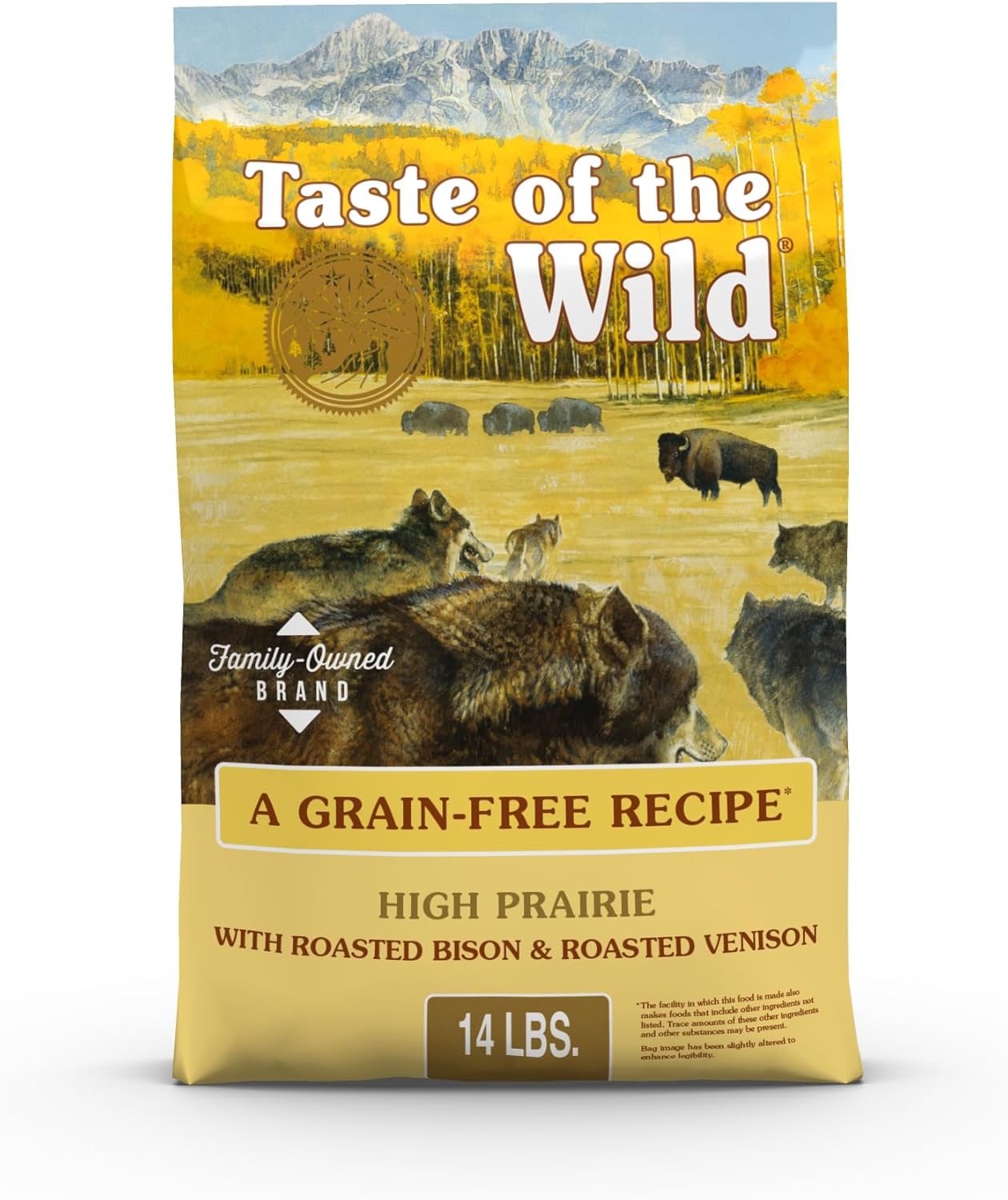 Taste of the Wild High Prairie Adult High Protein Grain-Free Recipe with Roasted Bison & Roasted Venison Dry Dog Food 14lb