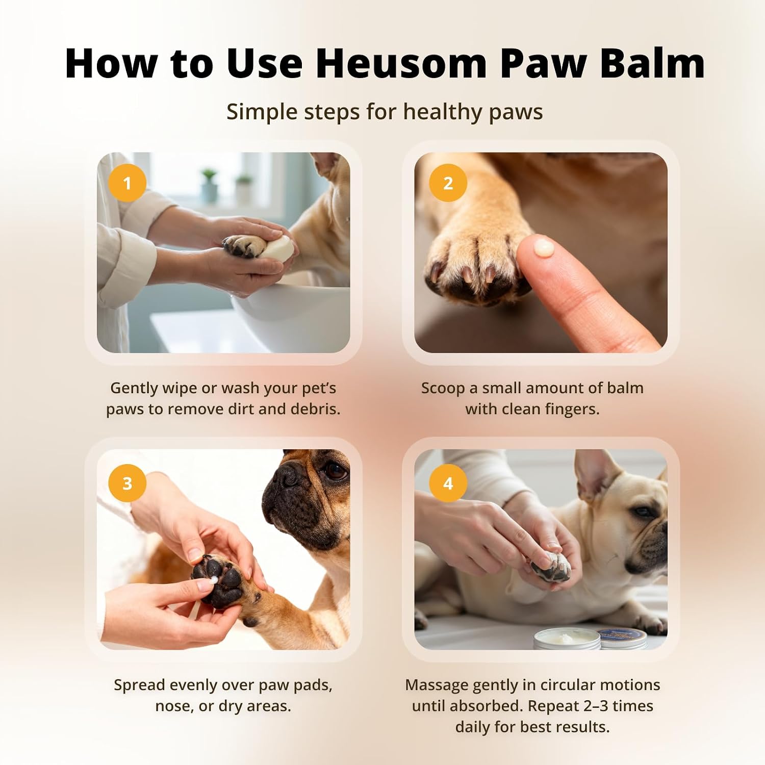 Silent Groom Pro Organic Pet Paw & Nose Balm | Natural Moisturizer for Dogs & Cats - Paws, Pads, Nose & Elbow | Lick Safe Cream with Coconut Oil & Beeswax | Anti-Dry Skin Relief & Protector - Image 4