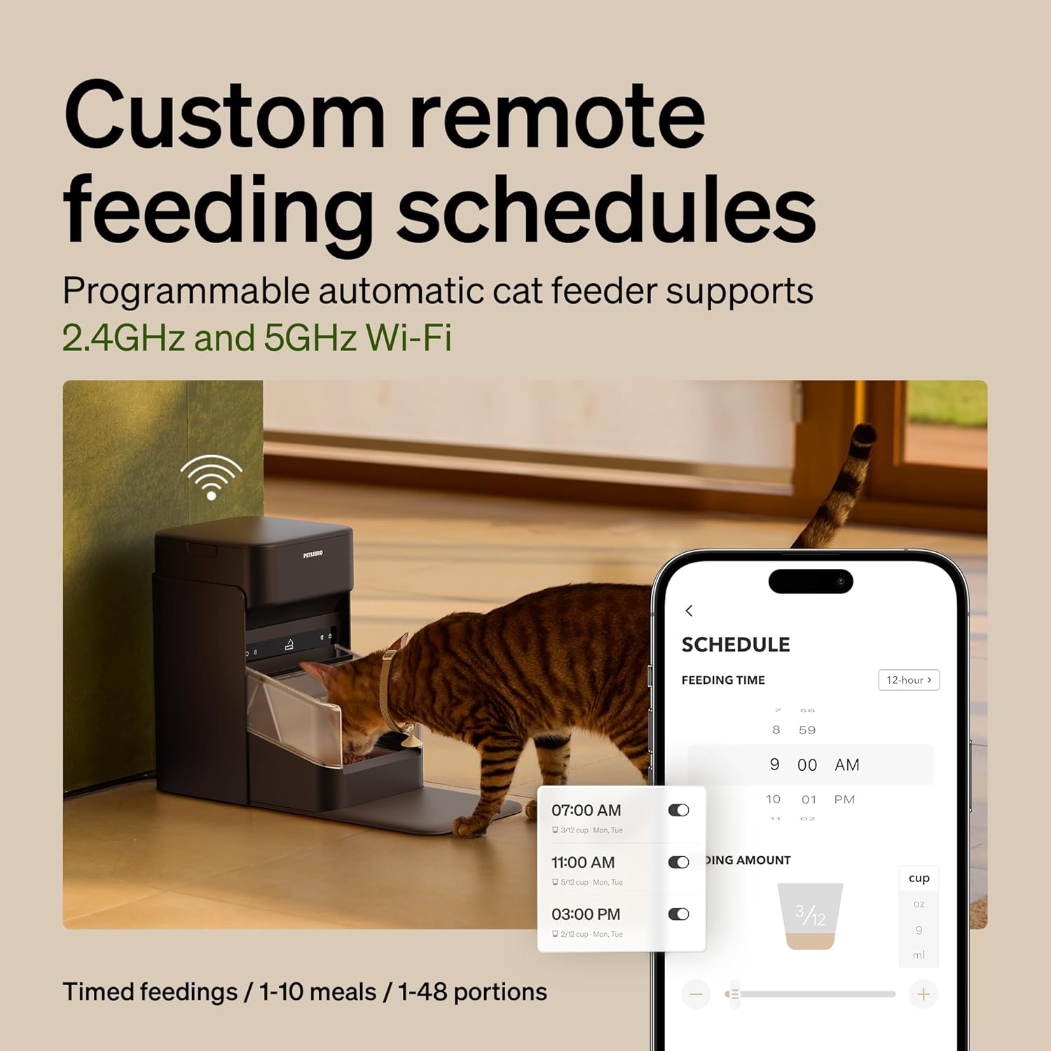 PETLIBRO RFID Cat Feeders for 2 Cats, Collar Sensor for Personalized Meals, Cats Recognition, Diet Tracking and Anti-Stealing for Multi-Pets Homes and Different Diets, Automatic Pet Feeder (Pack of 2) - Image 7