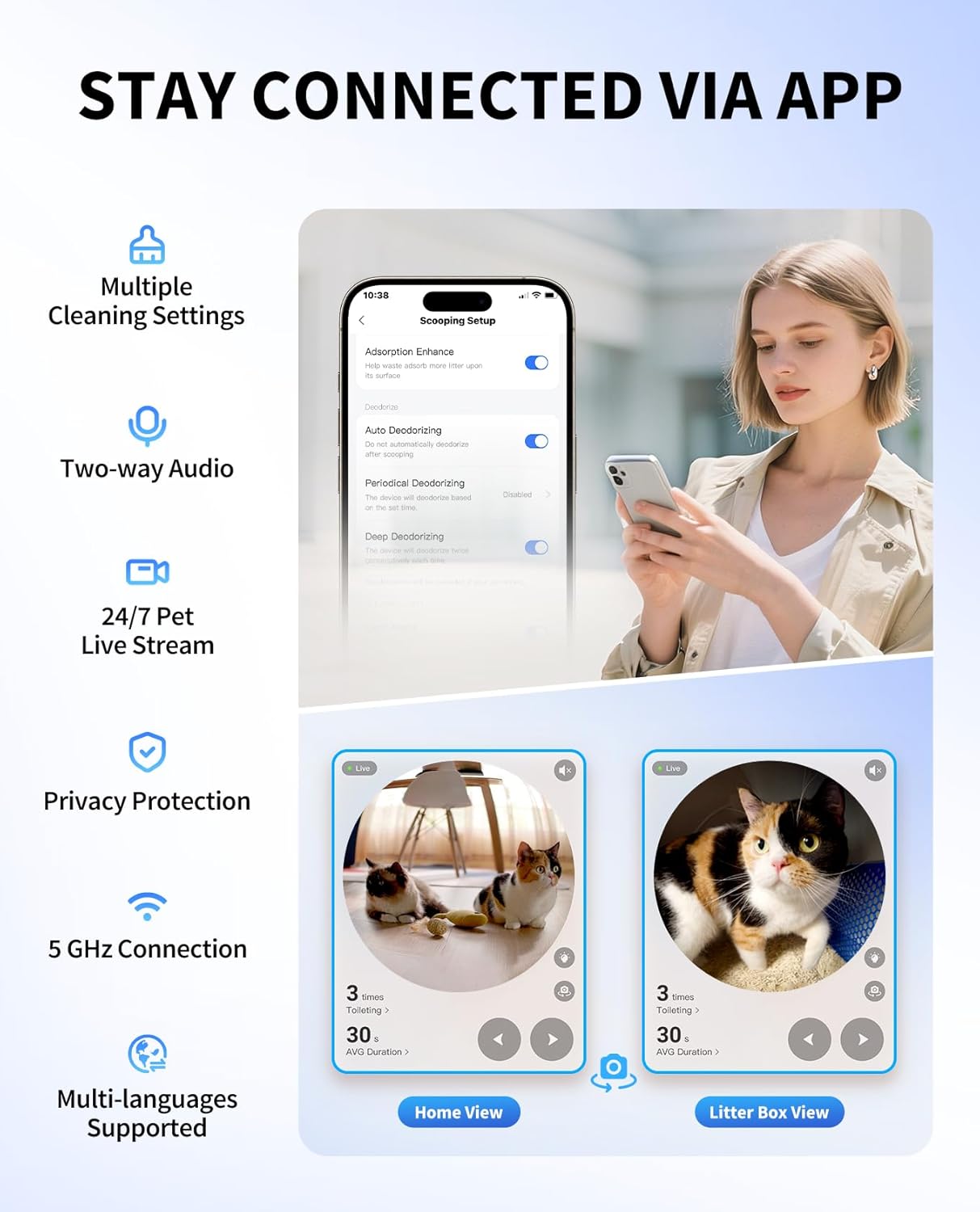 PETKIT Purobot Ultra Auto Waste Packing & Multi-Cat Toilet Behavior Ai Camera Tracking Automatic Self-Cleaning Cat Litter Box, Smart Robot with 5G WiFi App Control&Integration Safety&Odor Free - Image 2